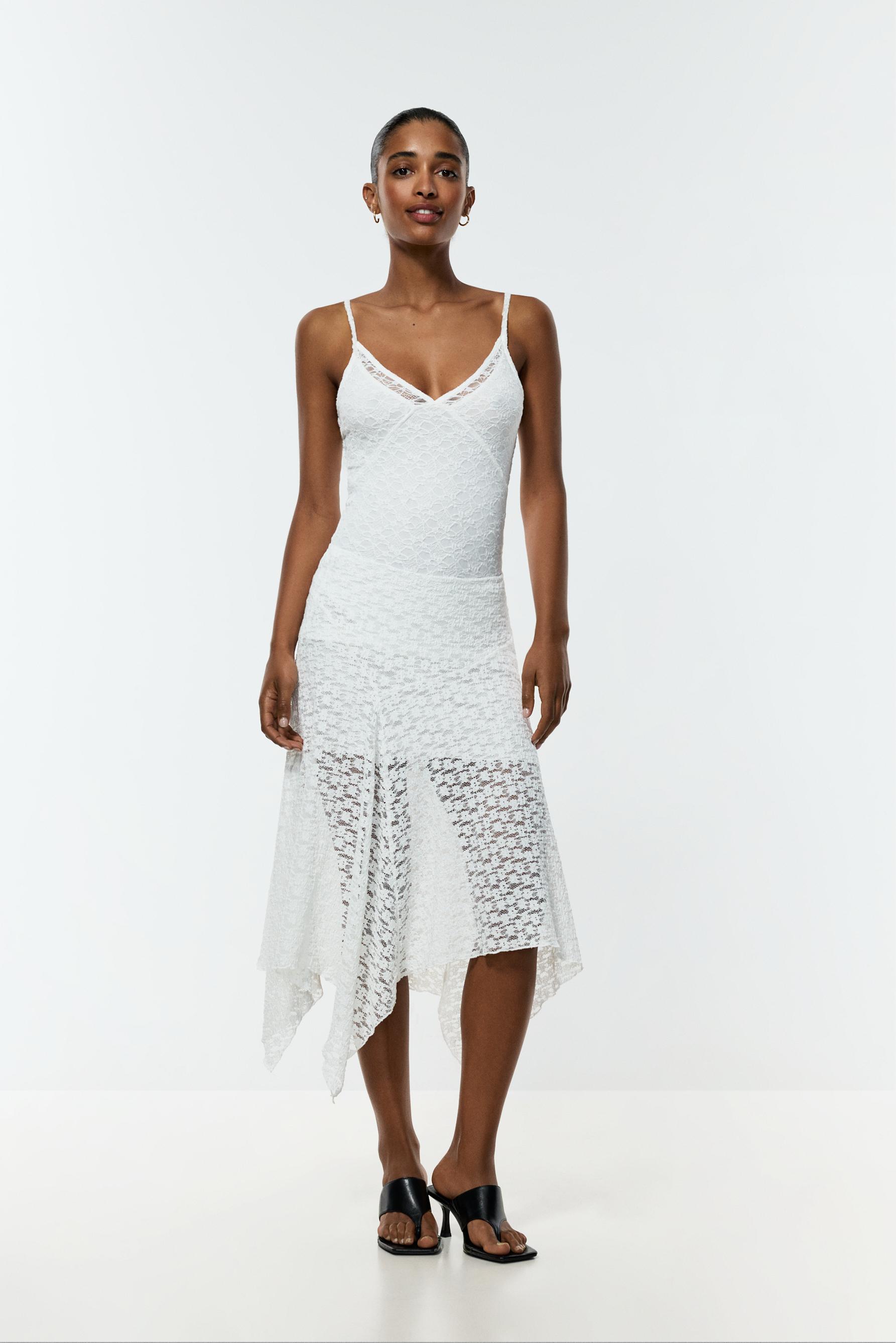 Lace midi skirt — OFF WHITE