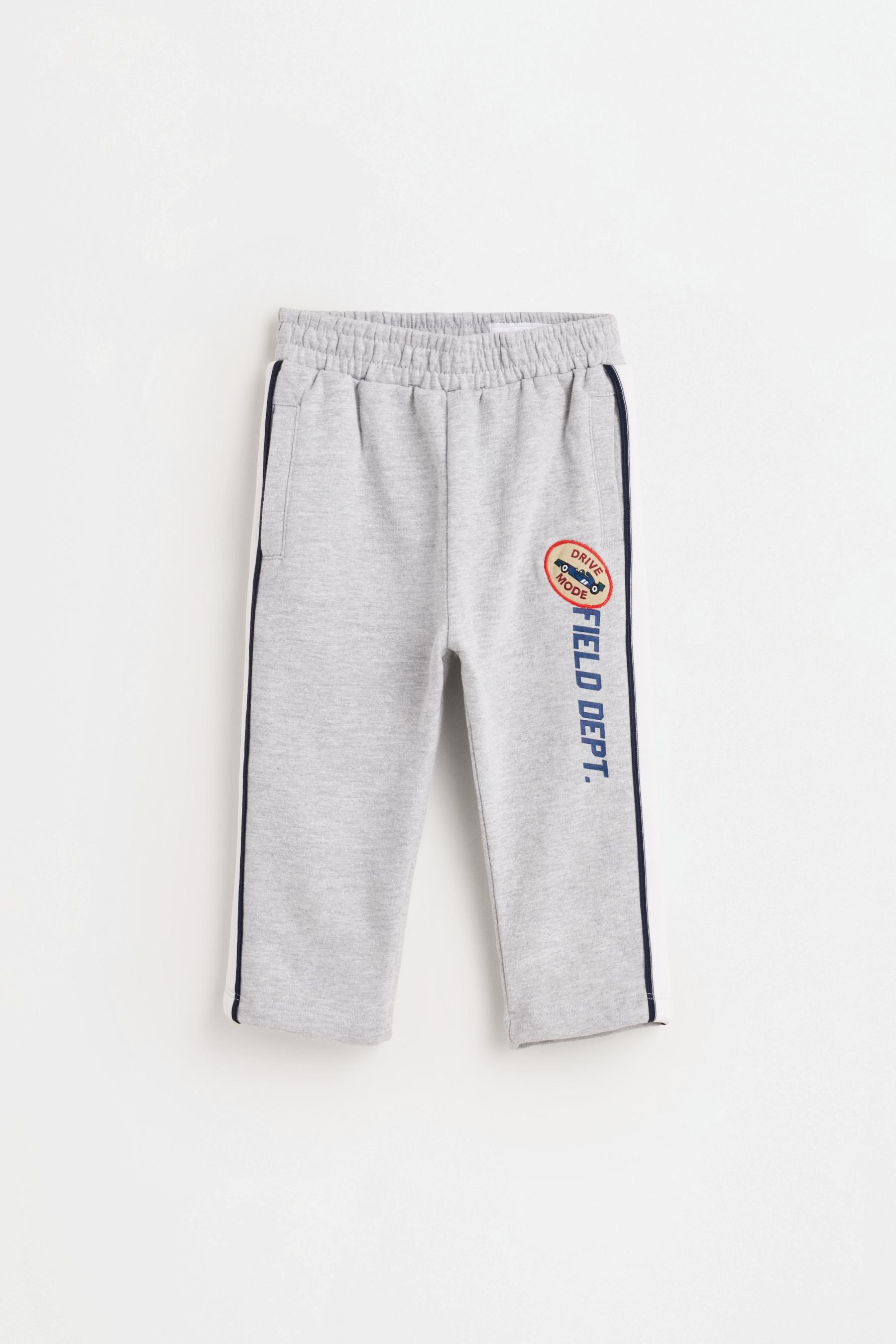 Striped plush trousers — GREY MARL