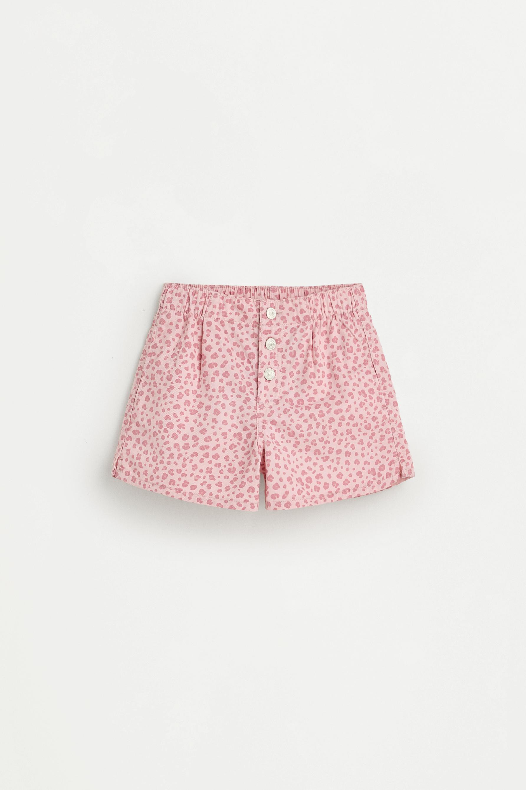 Buttoned twill shorts — PINK