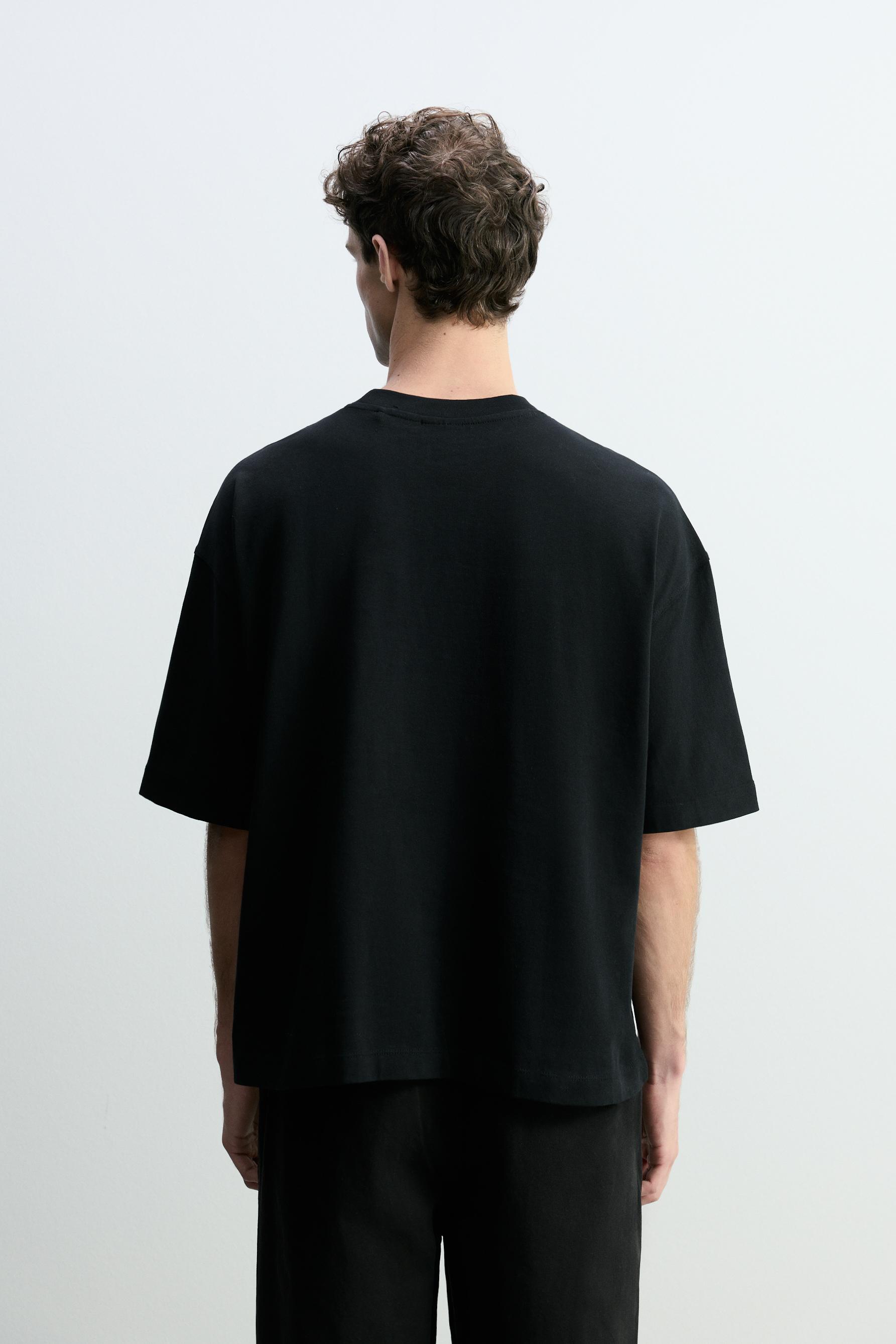 Oversize boxy fit T-shirt — BLACK