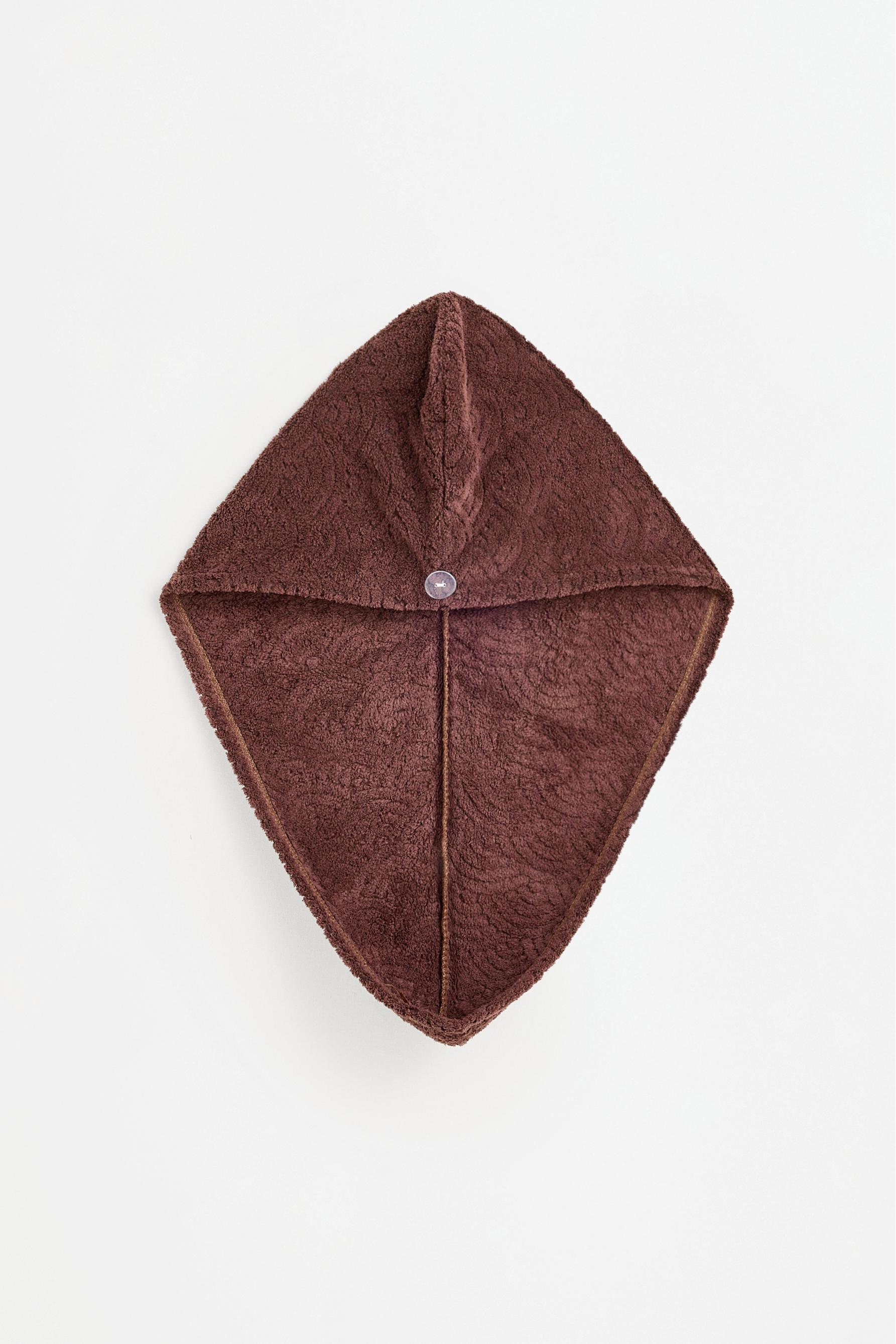 Hair turban towel — BROWN