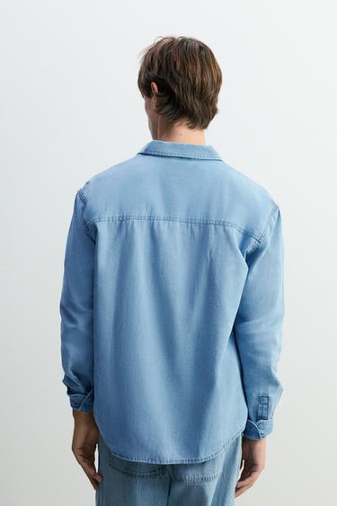 Oversize denim shirt — PALE BLUE 4