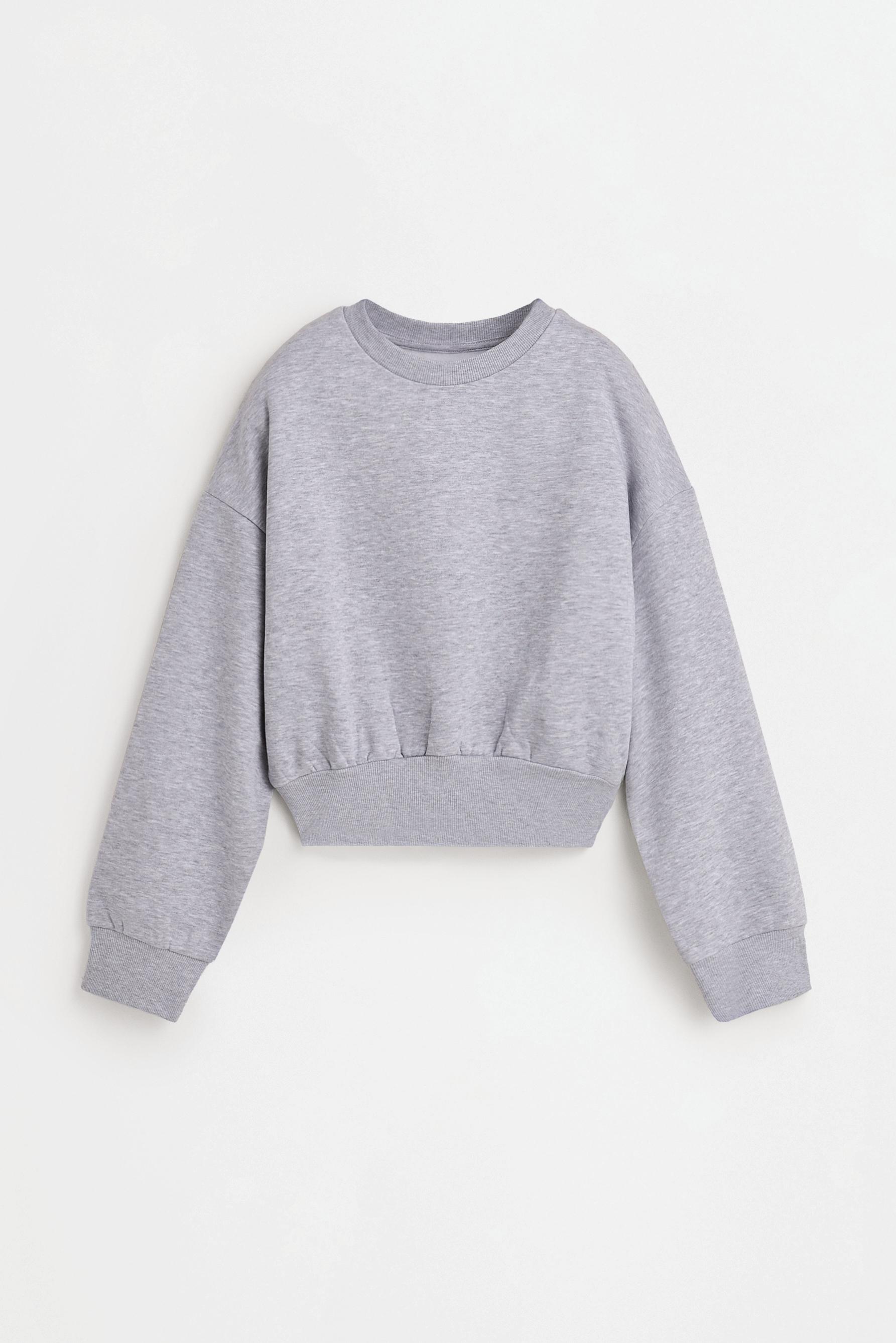 Gathered sweatshirt — GREY MARL