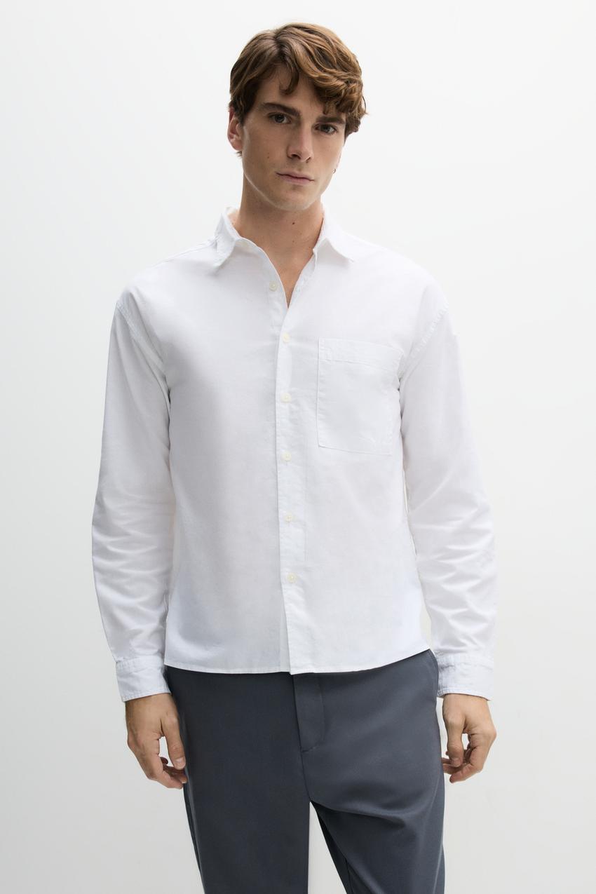 Camisa Oxford boxy Chaquetas Sudaderas ROPA Mujer