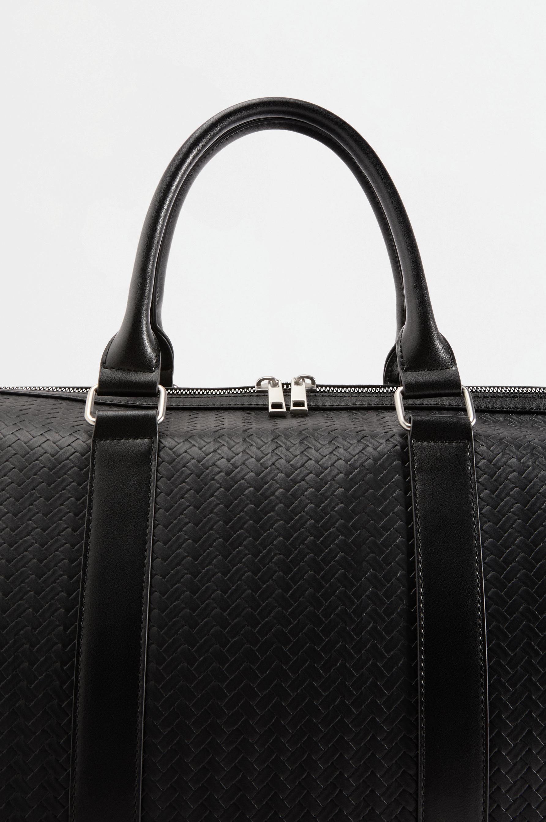 Braided-effect bowling bag — BLACK