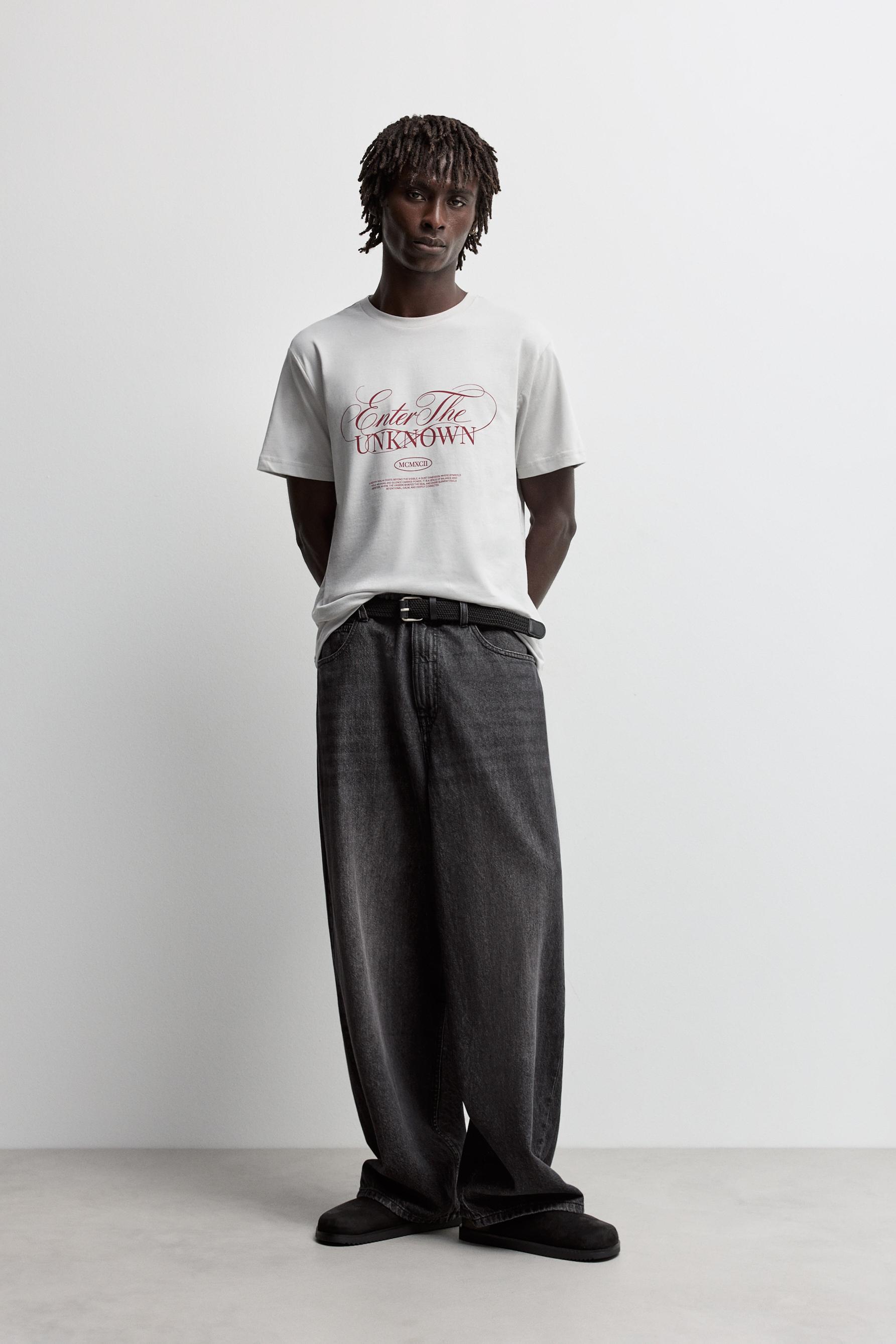Slogan T-shirt — PALE GREY