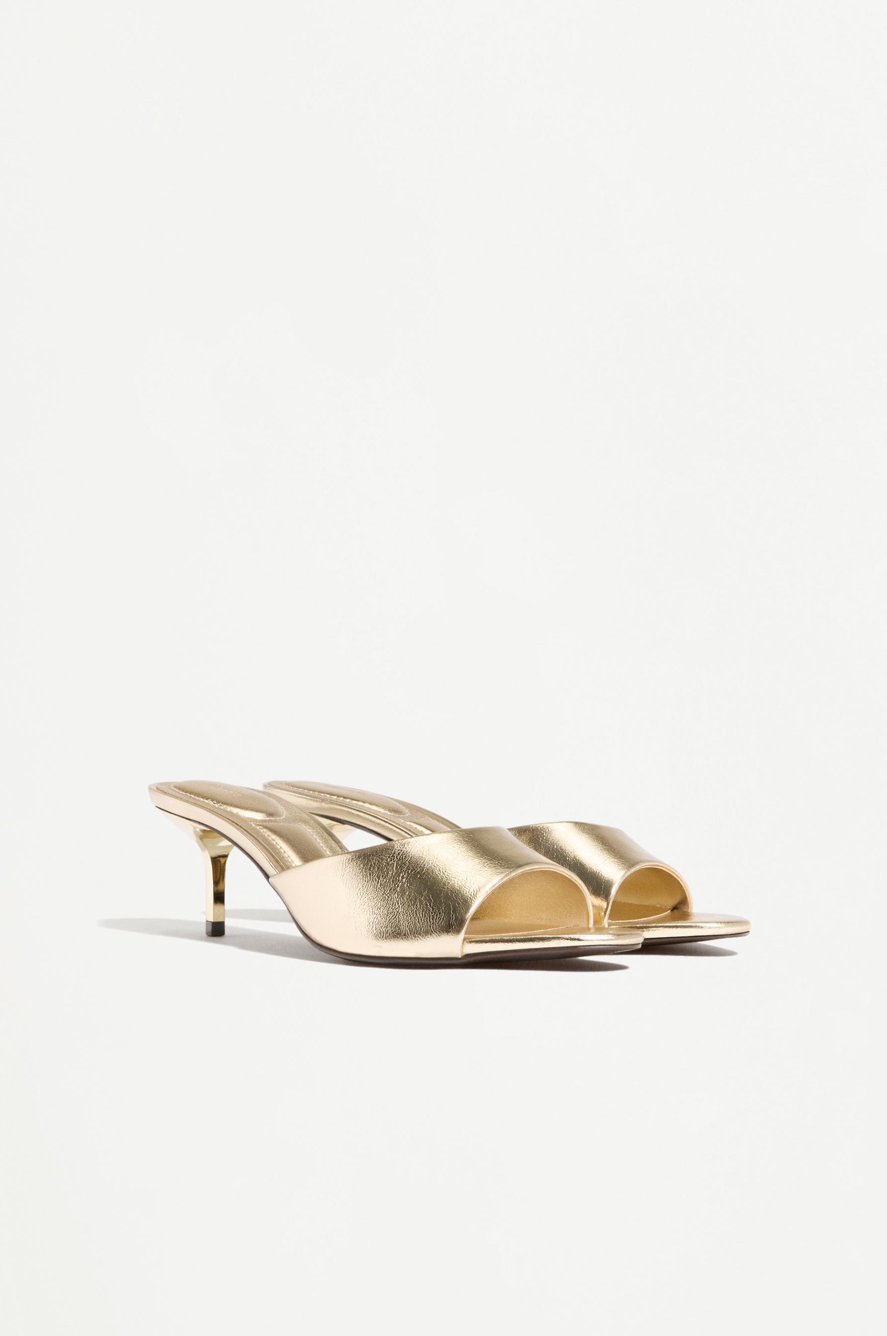 Lefties Altın Rengi Lefties Arkasi açık topuklu sandalet