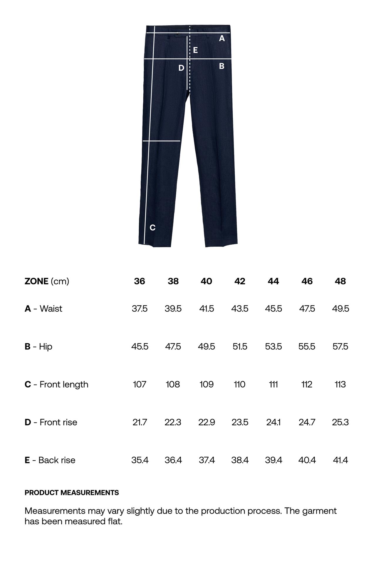 100% linen suit trousers — NAVY