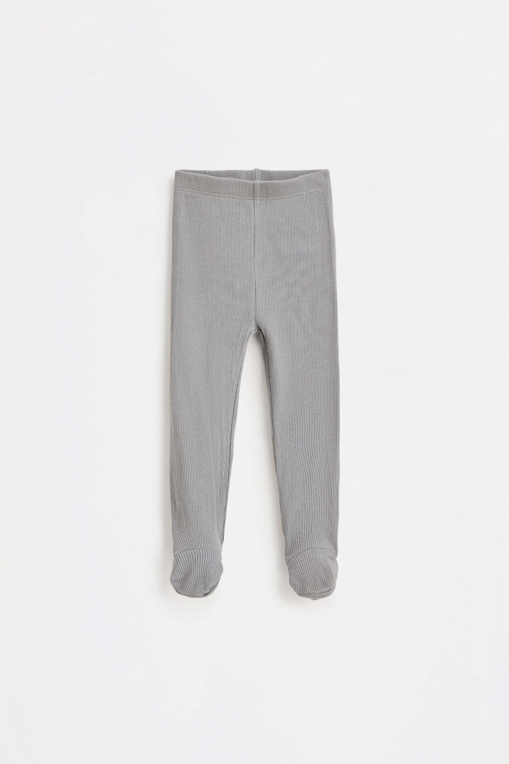 Ribbed T-shirt, footed leggings and hat co-ord — FADED GREEN