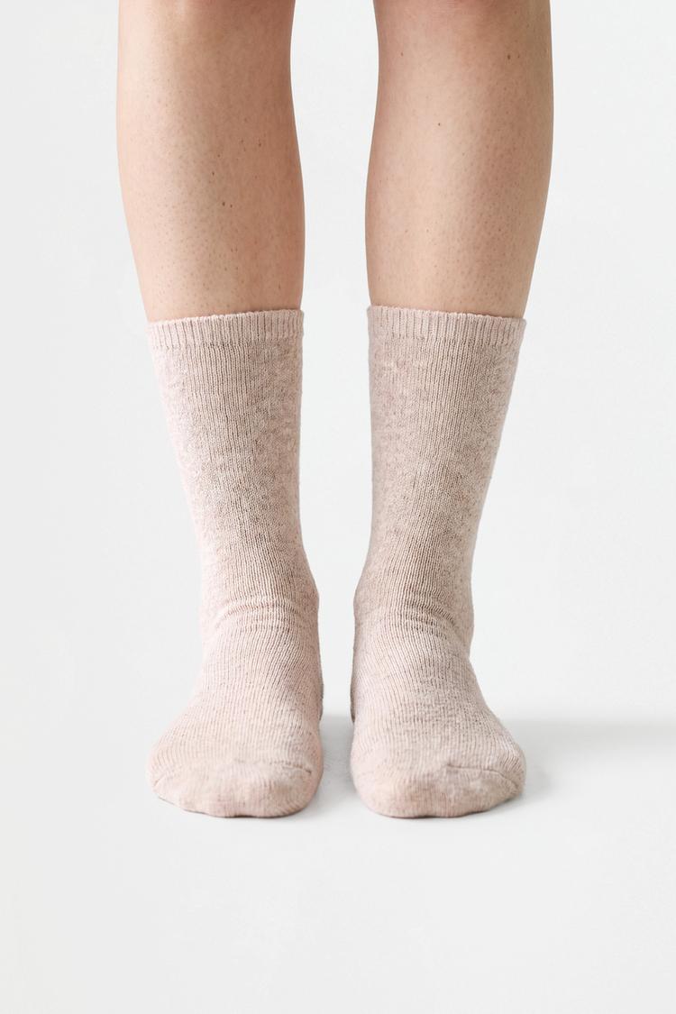 Terrycloth long socks (2-pack) — BROWN
