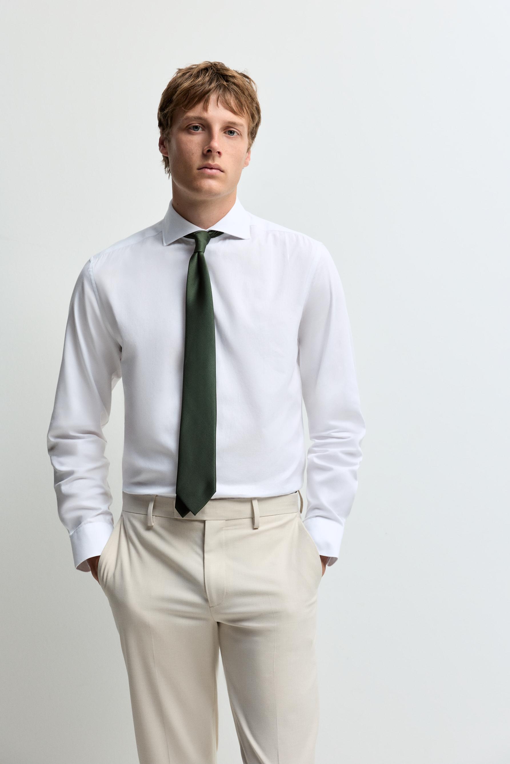 Structured tailored fit shirt — WHITE