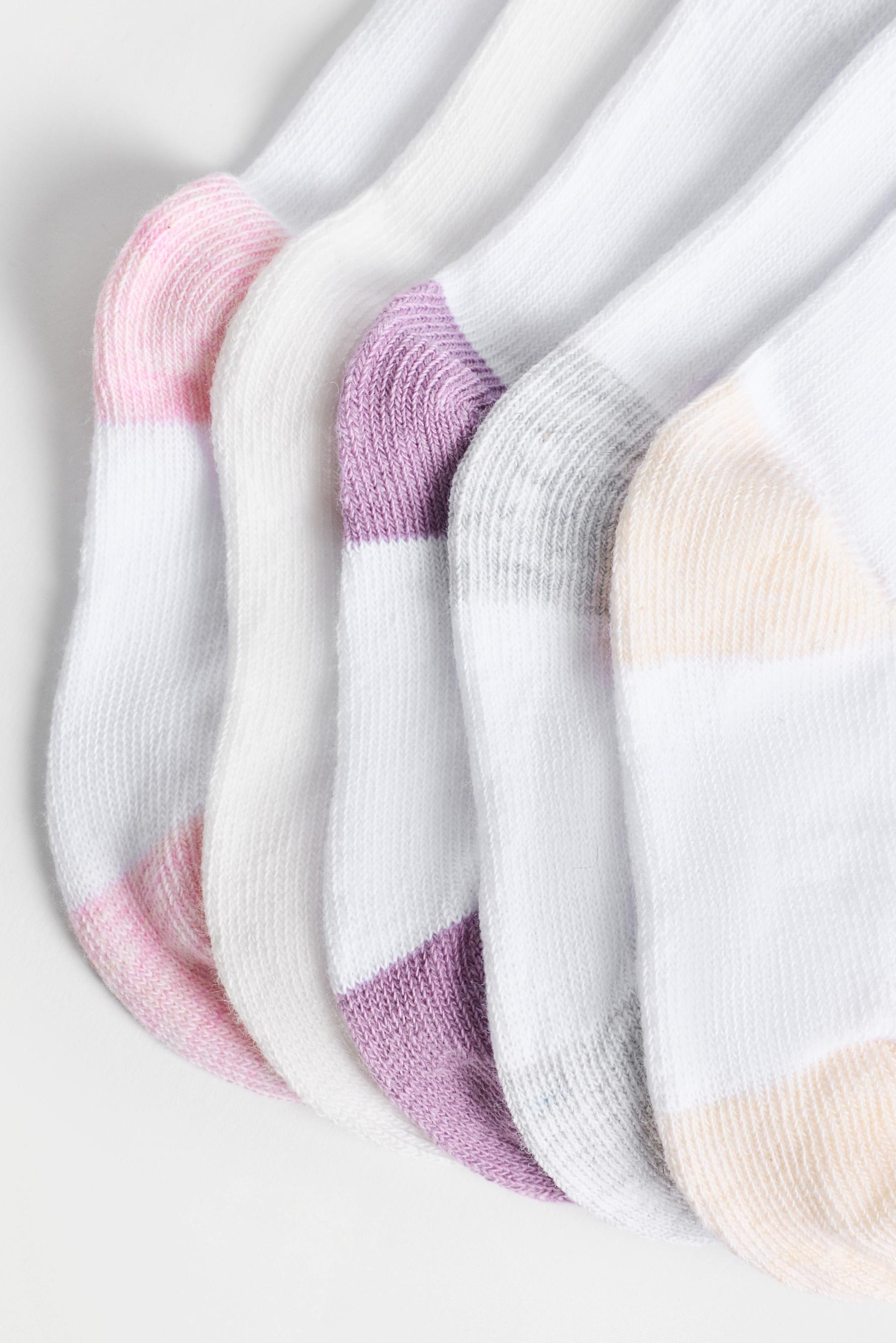 Solid Long Socks (10-Pack) — PINK/WHITE