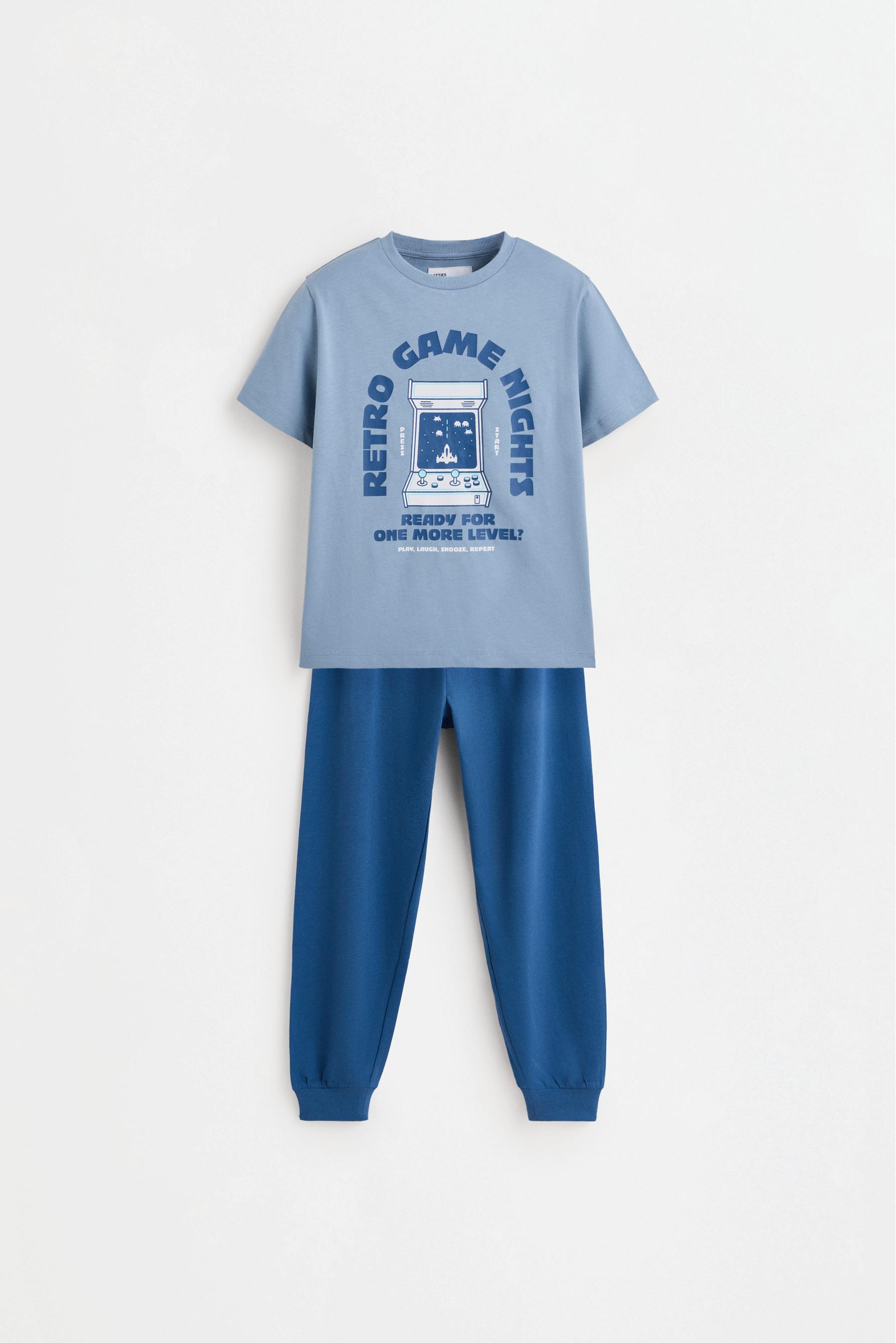 Printed pyjamas — STEEL BLUE