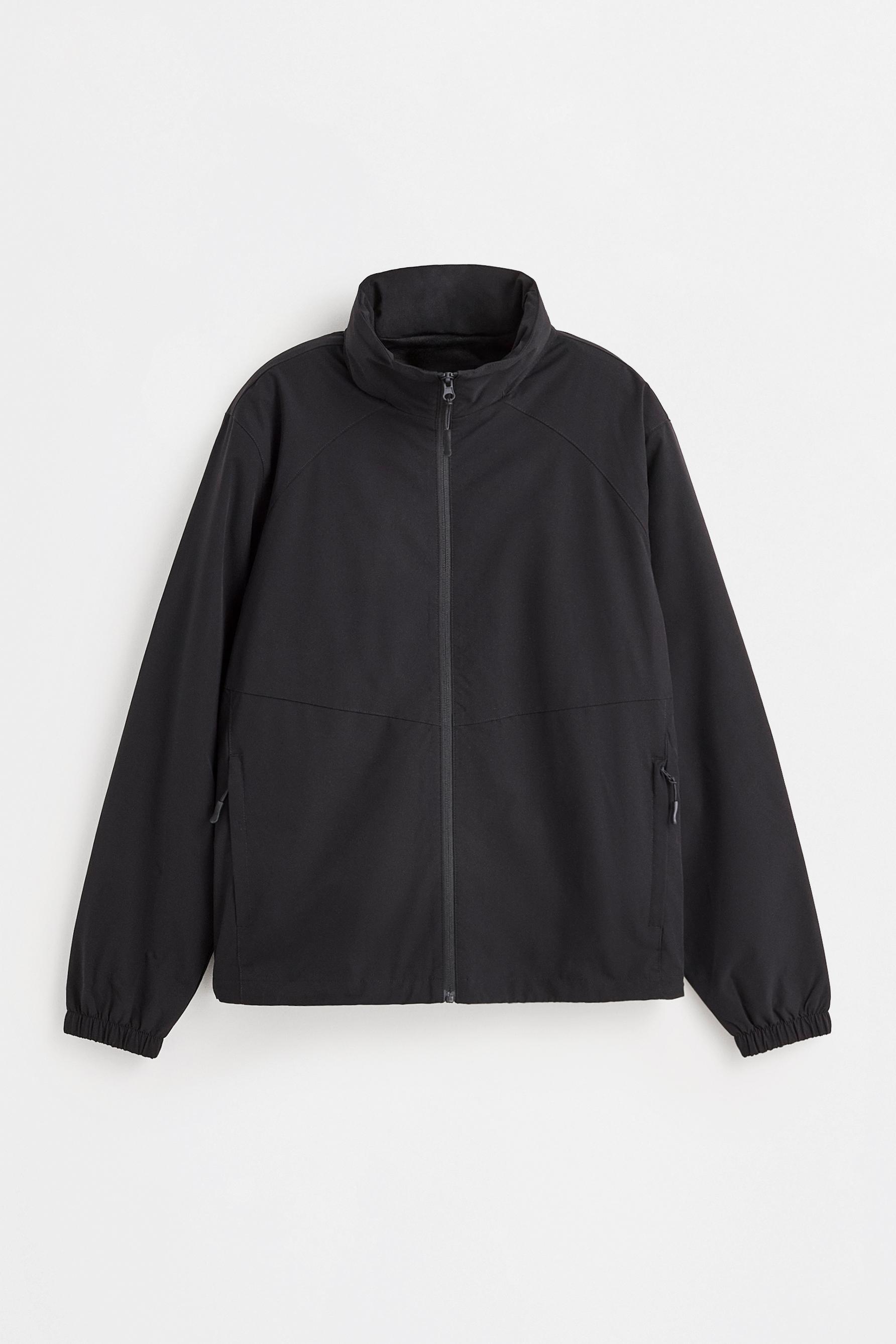 High neck windbreaker — BLACK