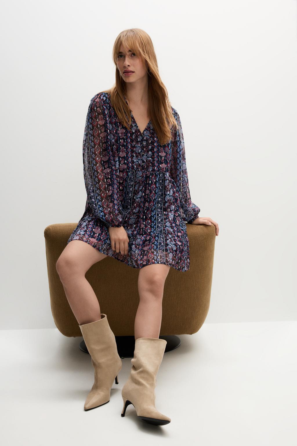 Vestido curto estampado