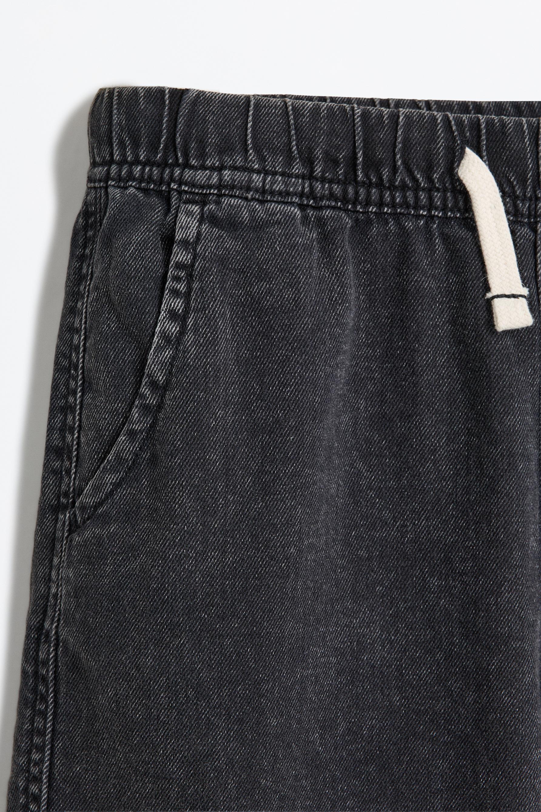 Denim jogger Bermuda shorts — FADED BLACK