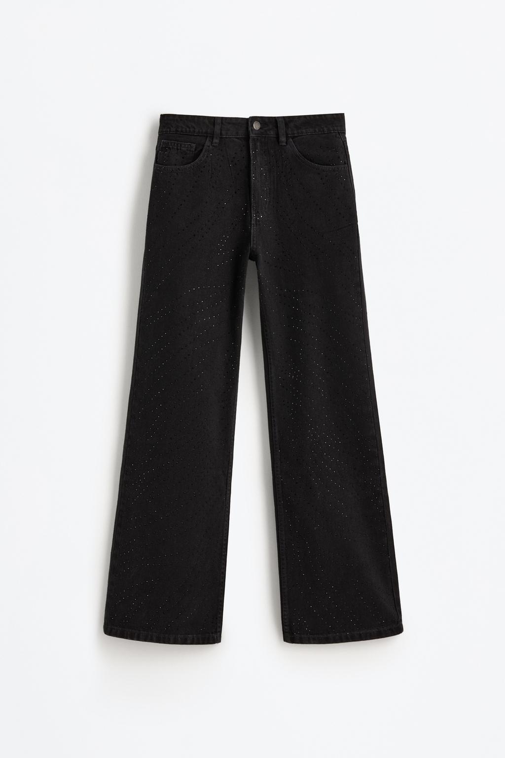 بنطال جينز ضيق واسع مزين بالترتر