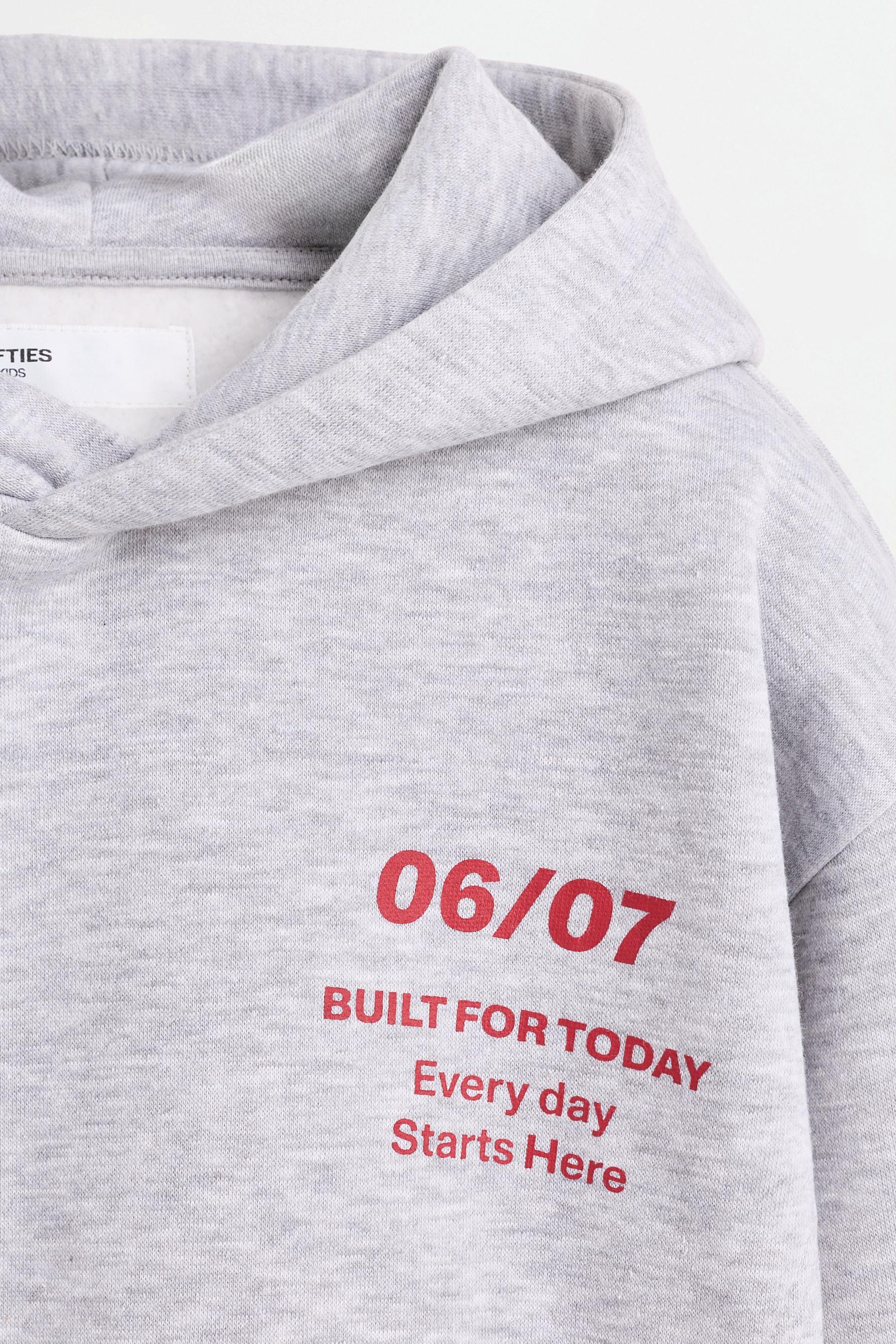 Printed hoodie — GREY MARL