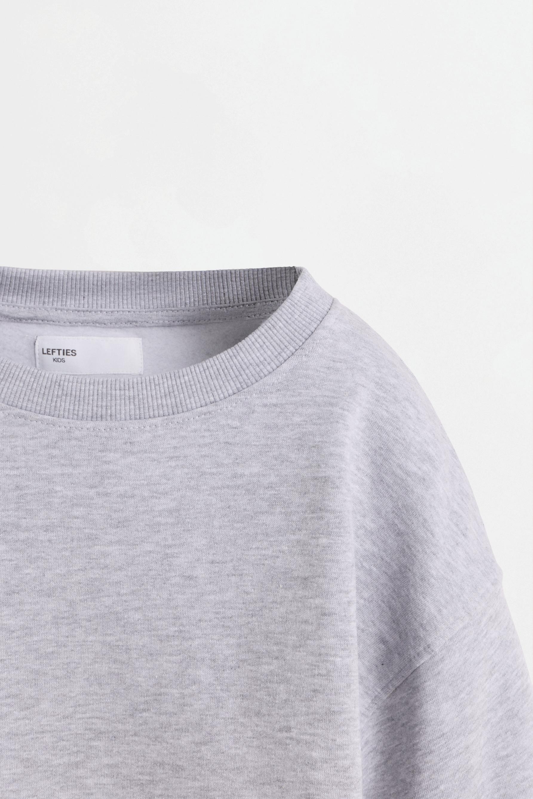 Lace hem sweatshirt — PALE GREY