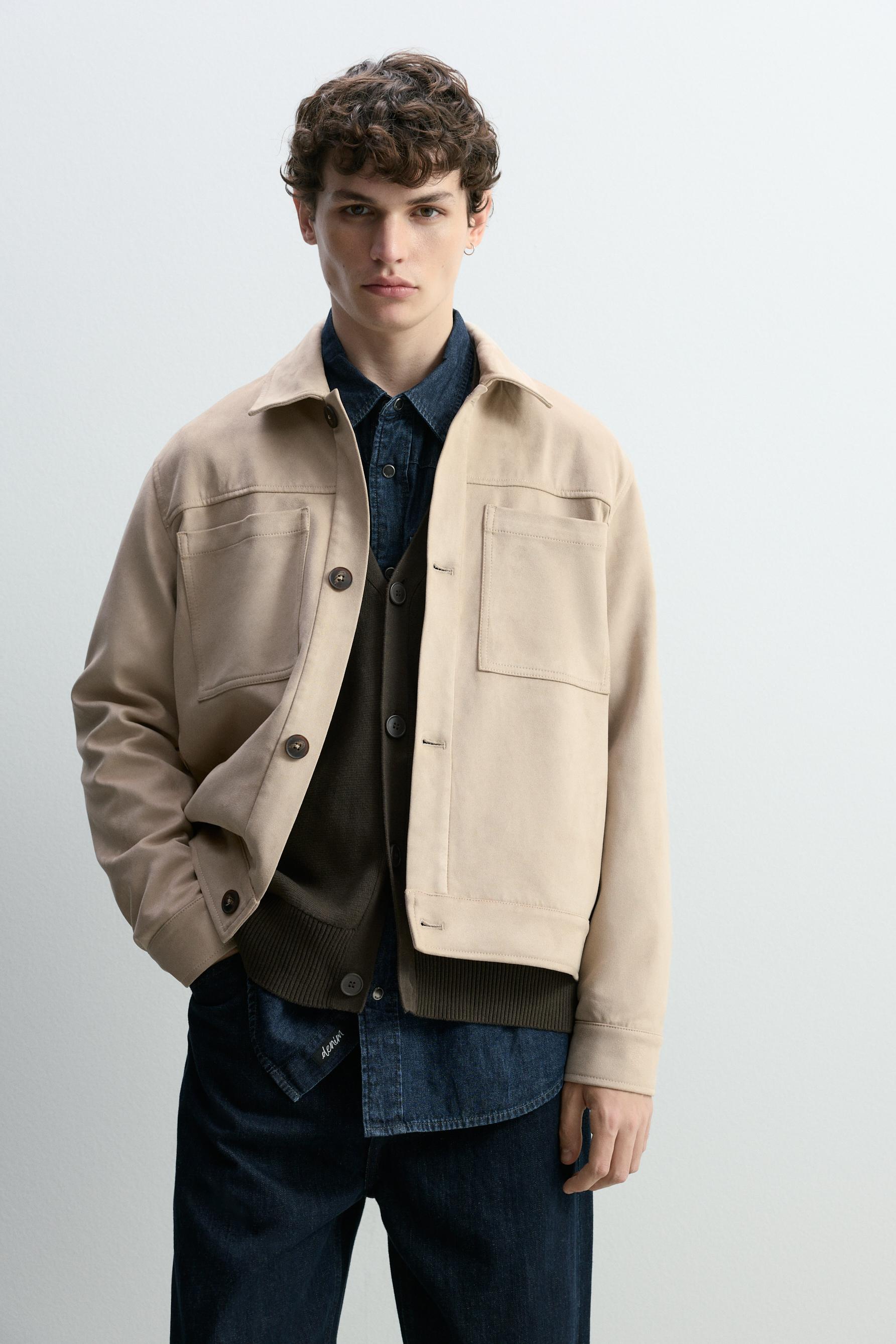 Cazadora efecto ante bolsillos