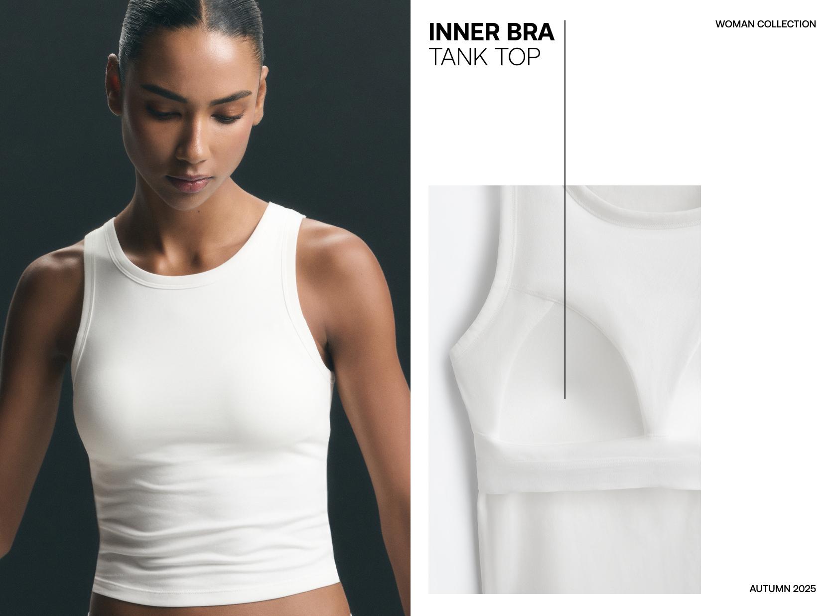 Top with built-in bra — WHITE