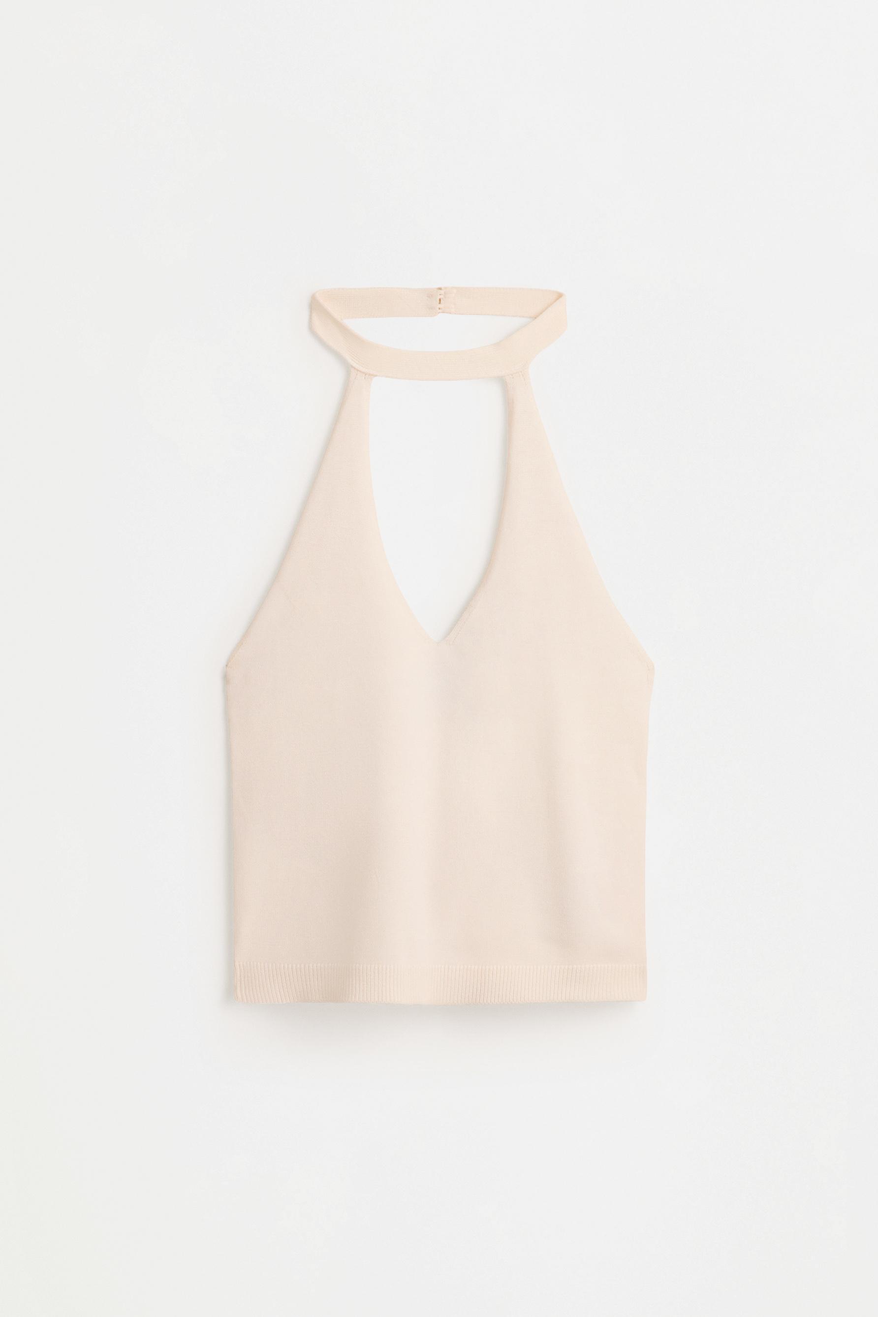 Collared knit top — OFF WHITE