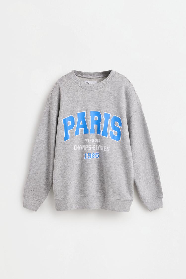 Printed sweatshirt — GREY MARL