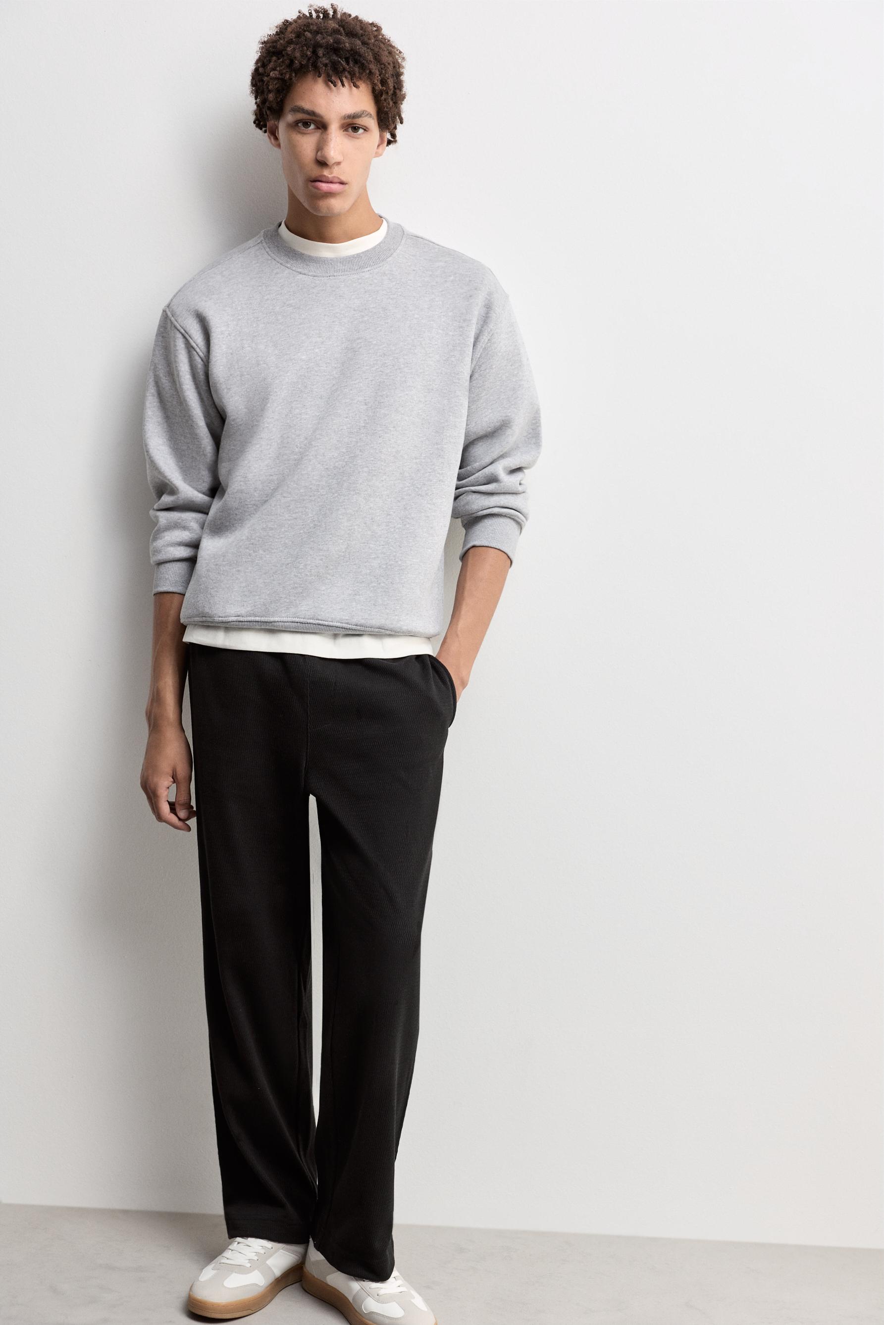 Textured tracksuit bottoms — BLACK