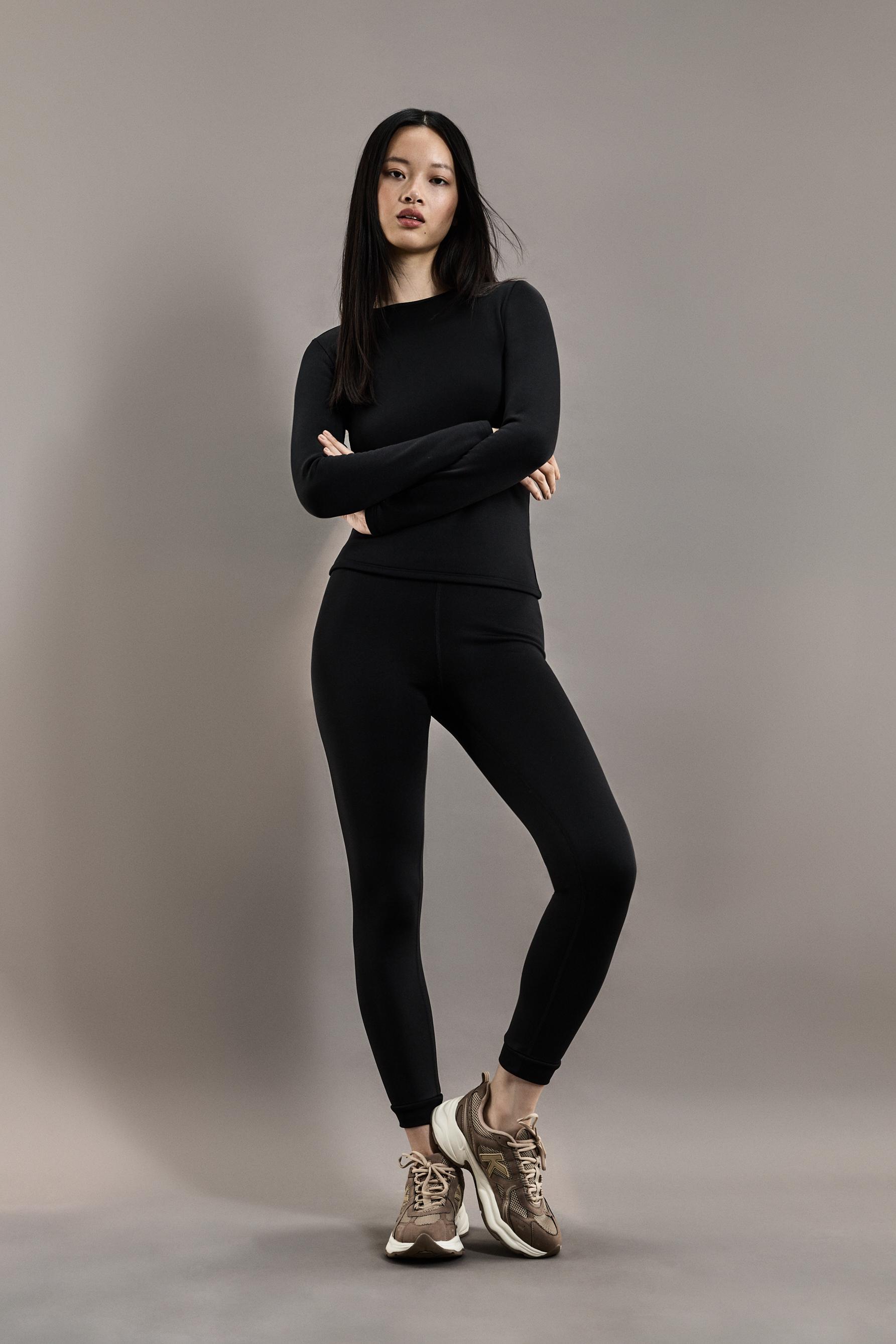 HEAVY WEIGHT thermal leggings (10°F to 48°F) — BLACK