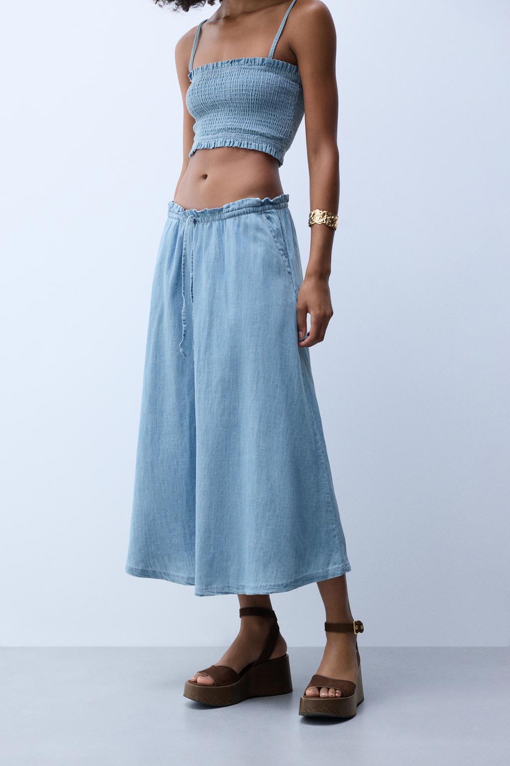 Saia denim lixeiro