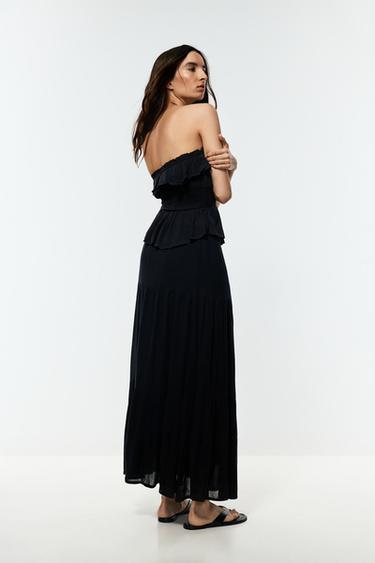 Basic textured midi skirt — BLACK 4