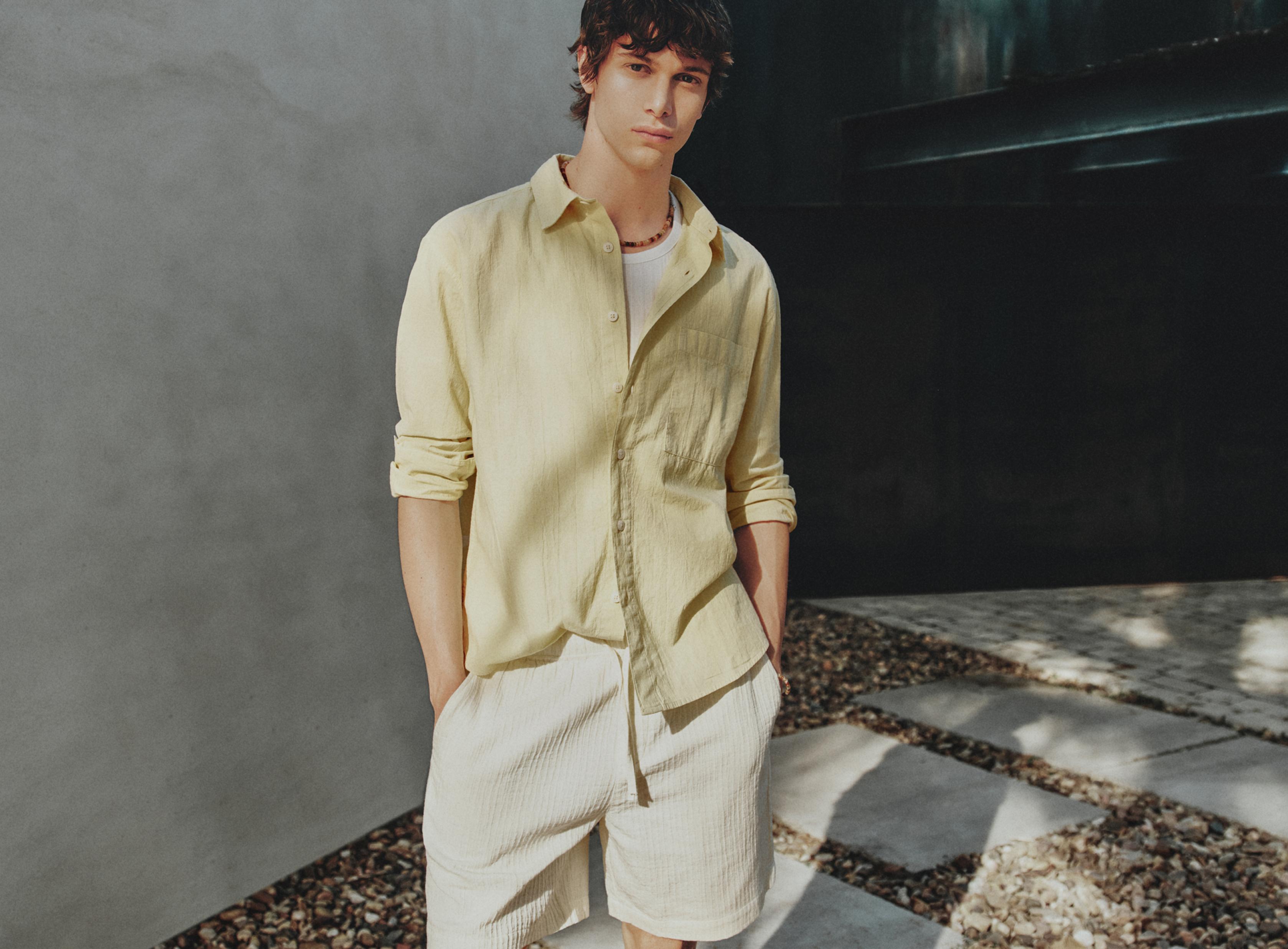 Textured shirt — YELLOW