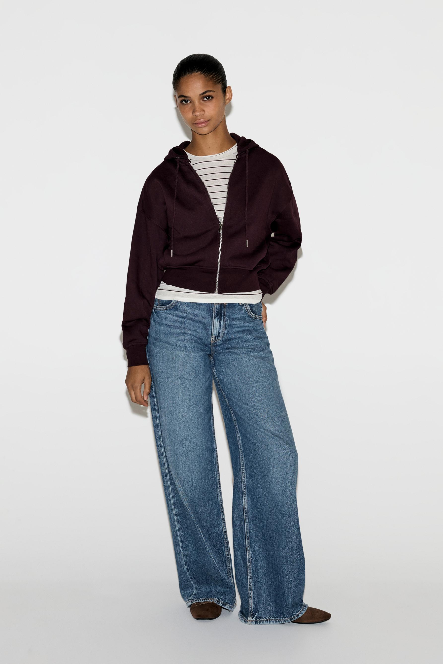Basic zip-up sweatshirt — MAROON
