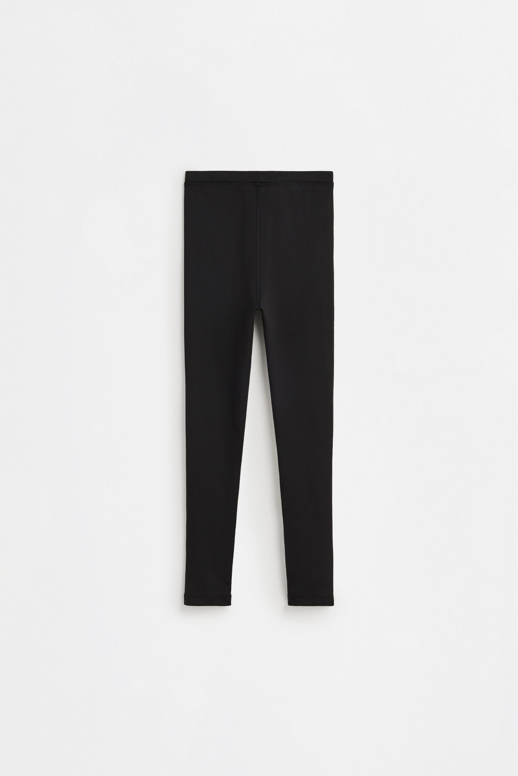 Medium-weight thermal comfort leggings — BLACK