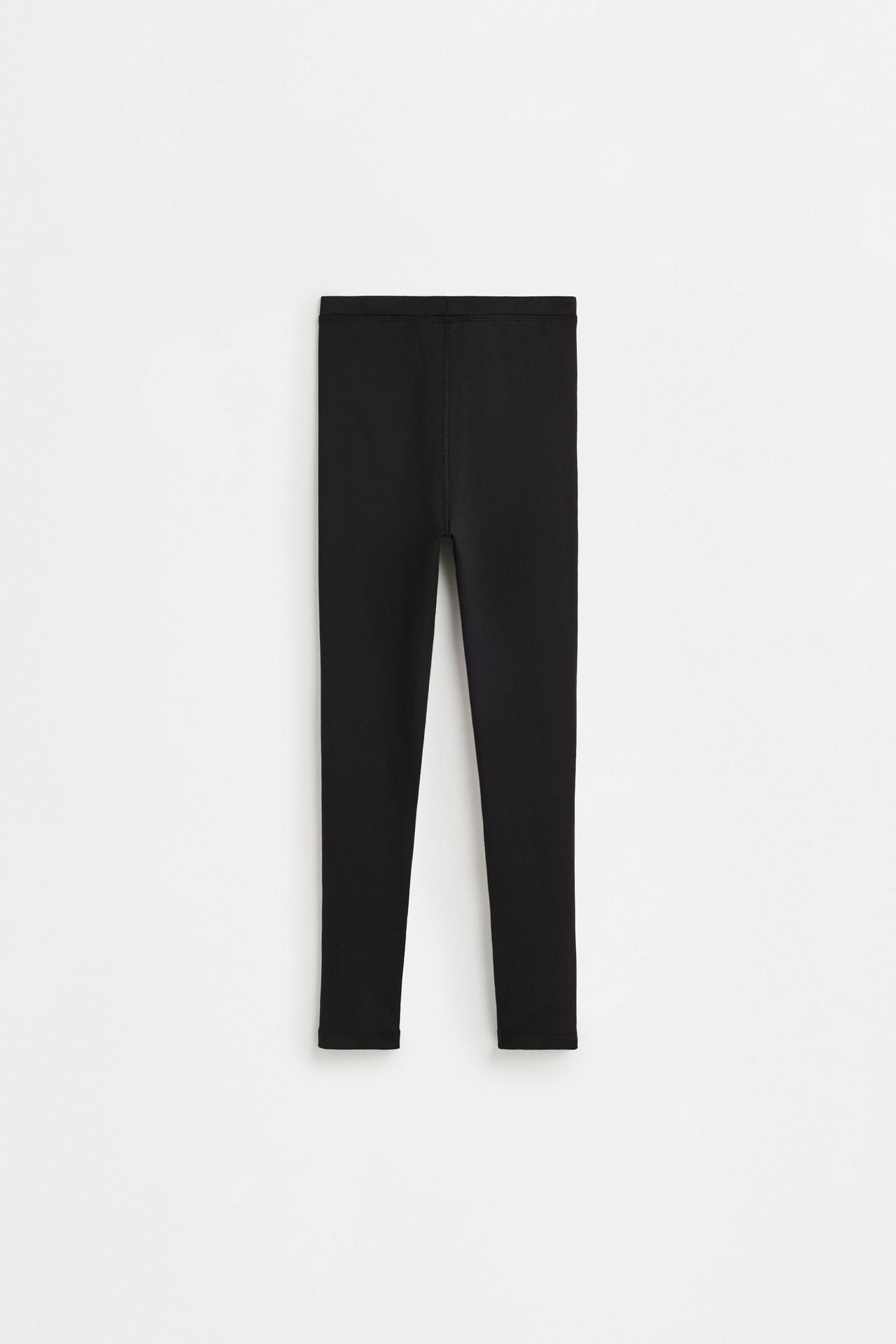 Medium-weight thermal comfort leggings — BLACK