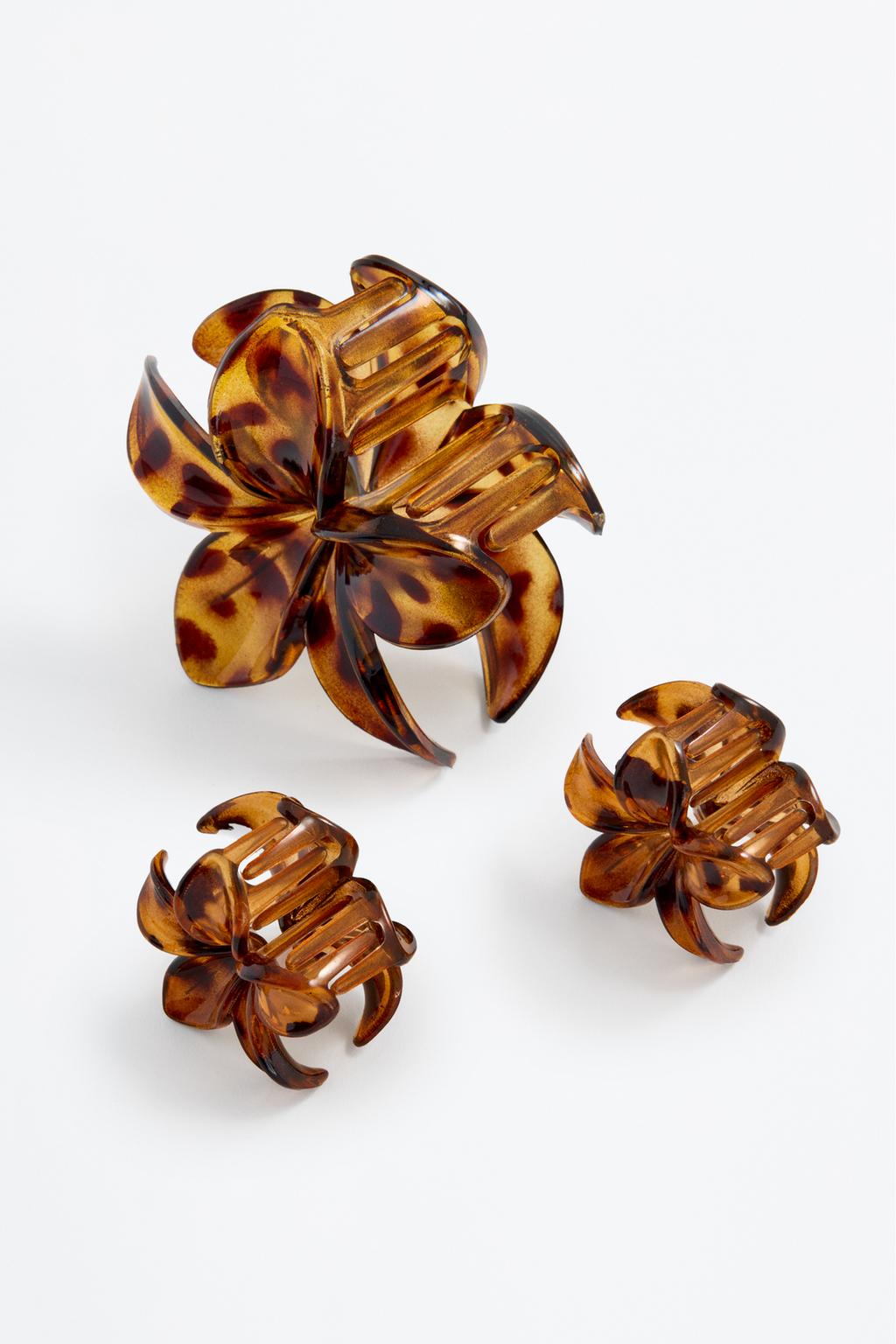 3-pack of floral hair clips