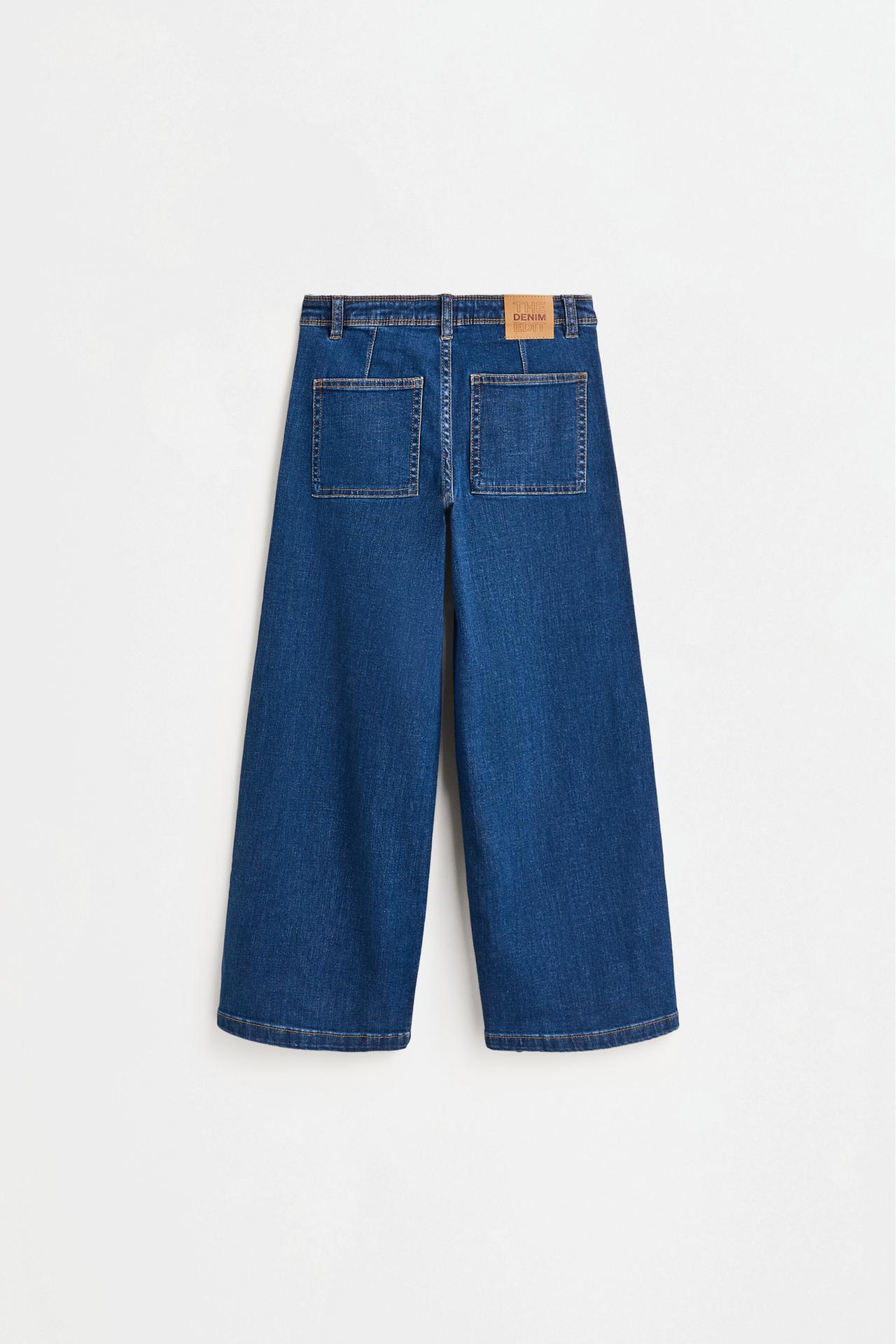 Wide-leg marine jeans — NAVY