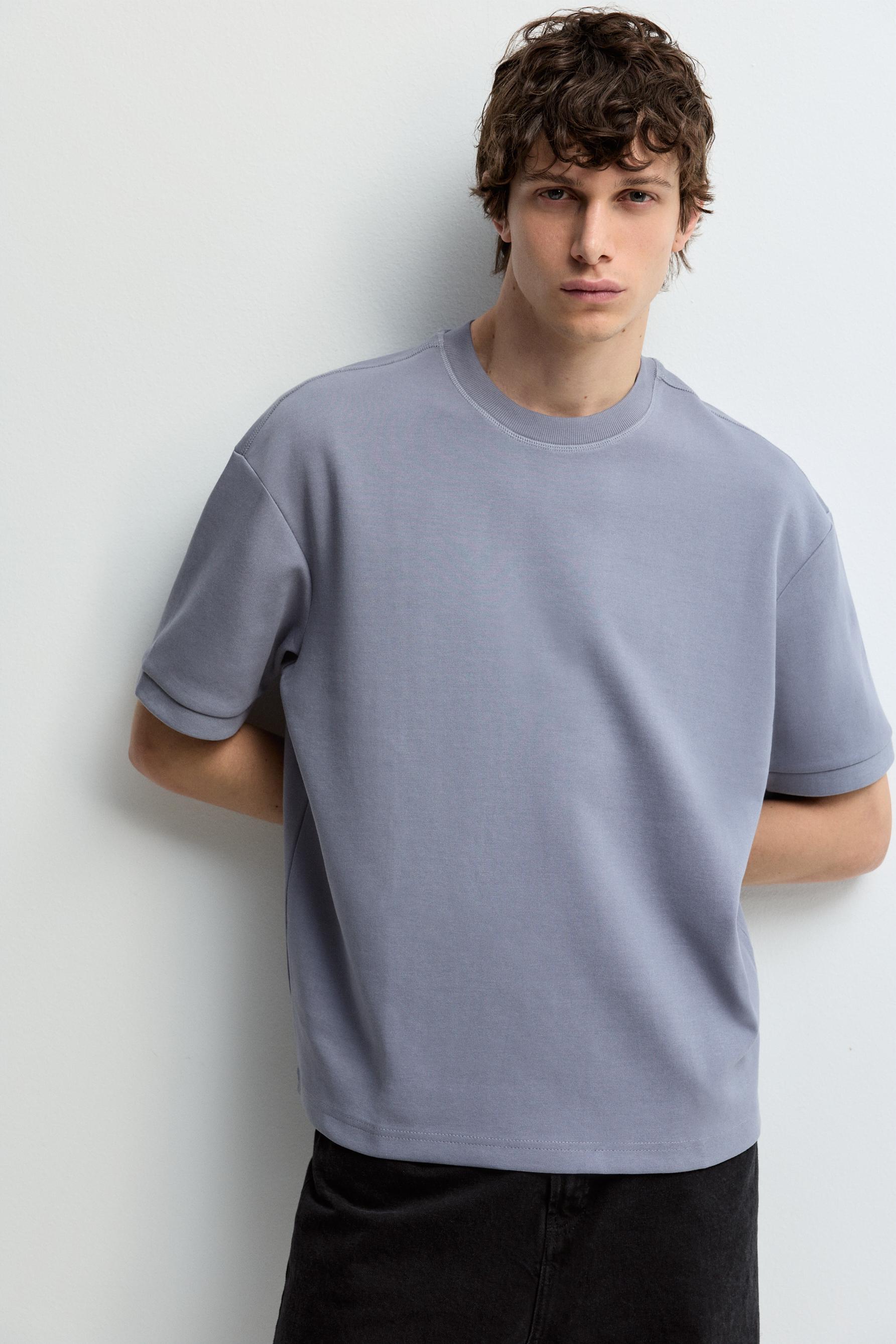 Heavy interlock T-shirt — SKY BLUE