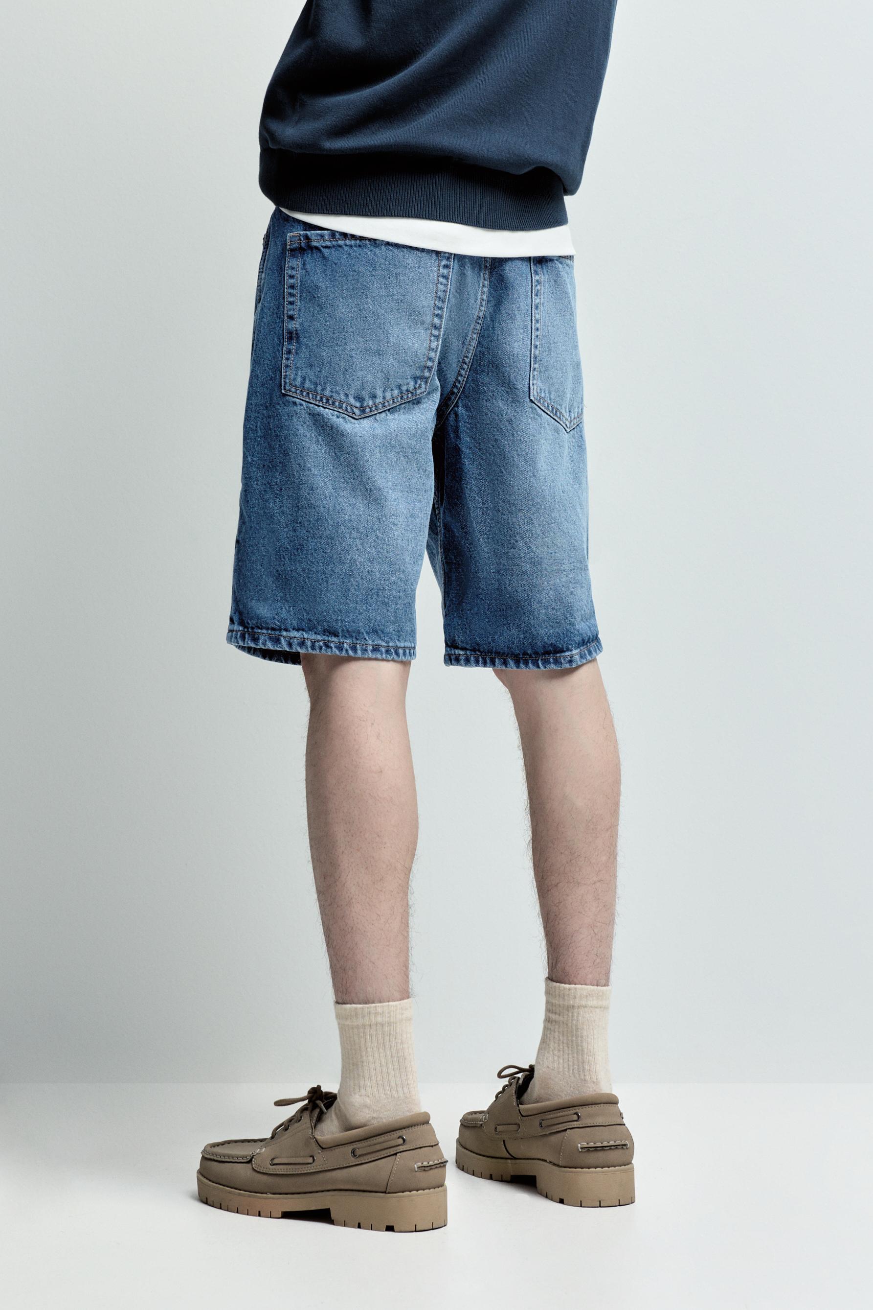 Regular fit denim Bermuda shorts — INDIGO