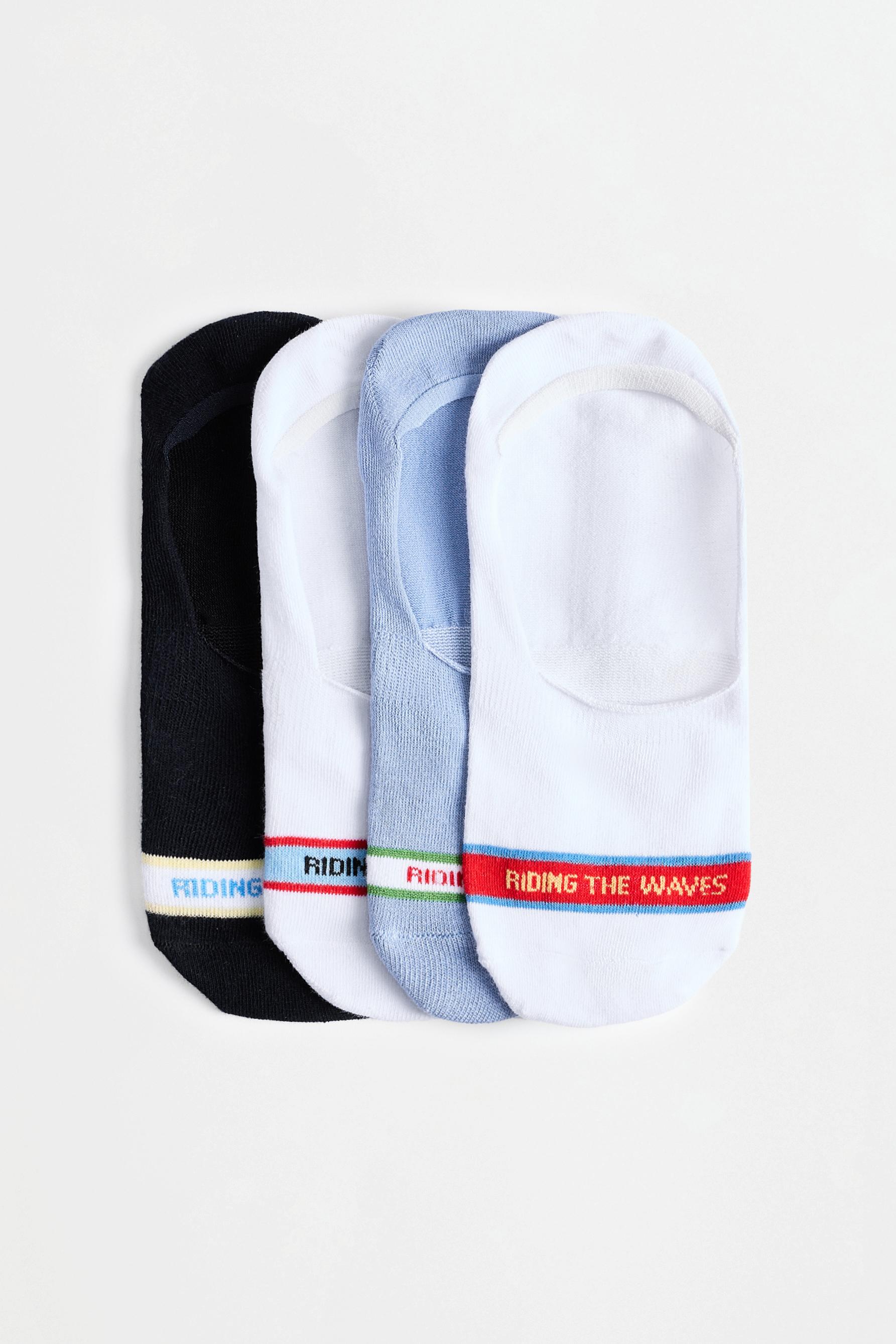 No-Show Socks (4-Pack) — WHITE