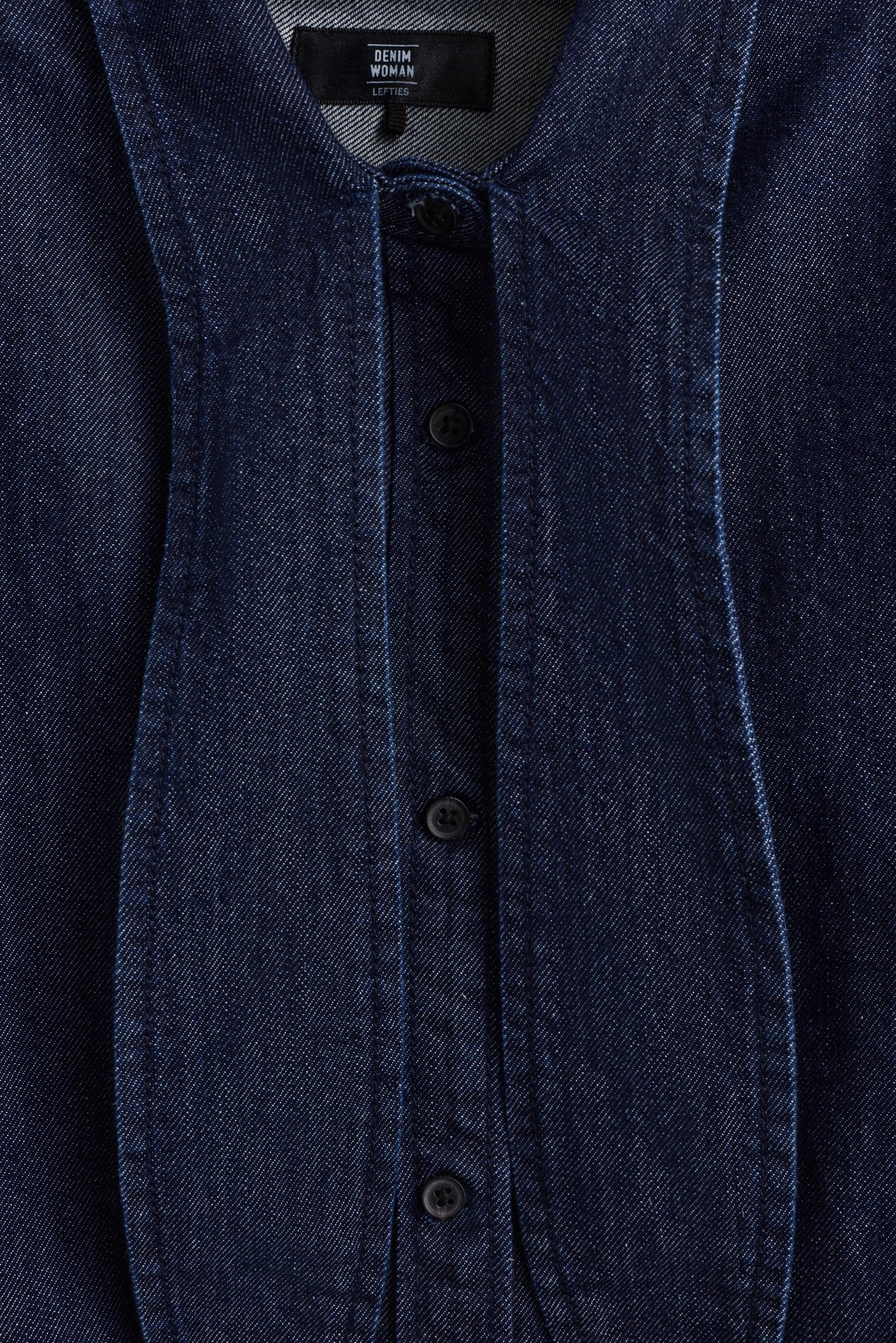 Denim shirt with tie — NAVY