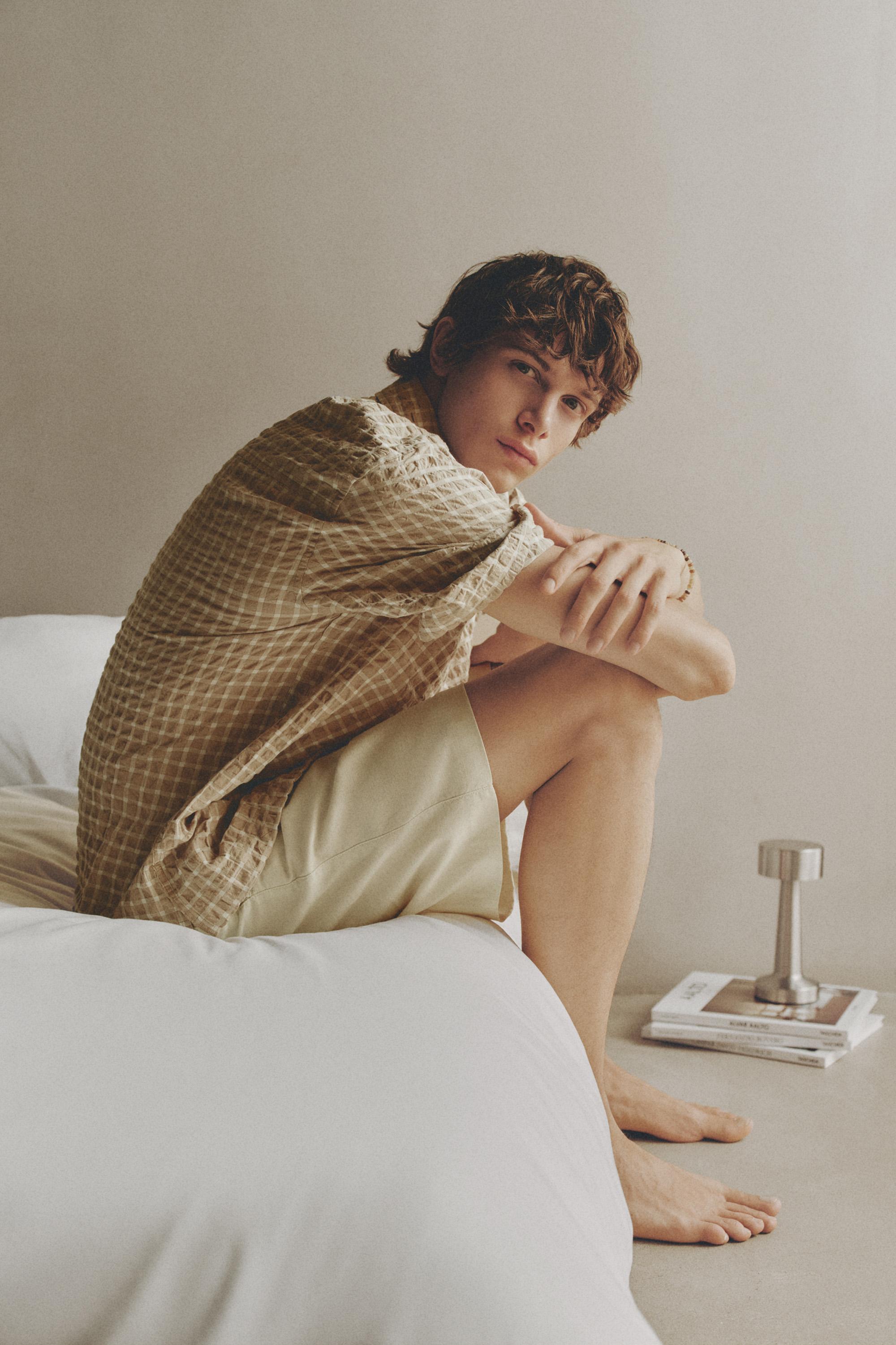 Short sleeve checked shirt — SAND