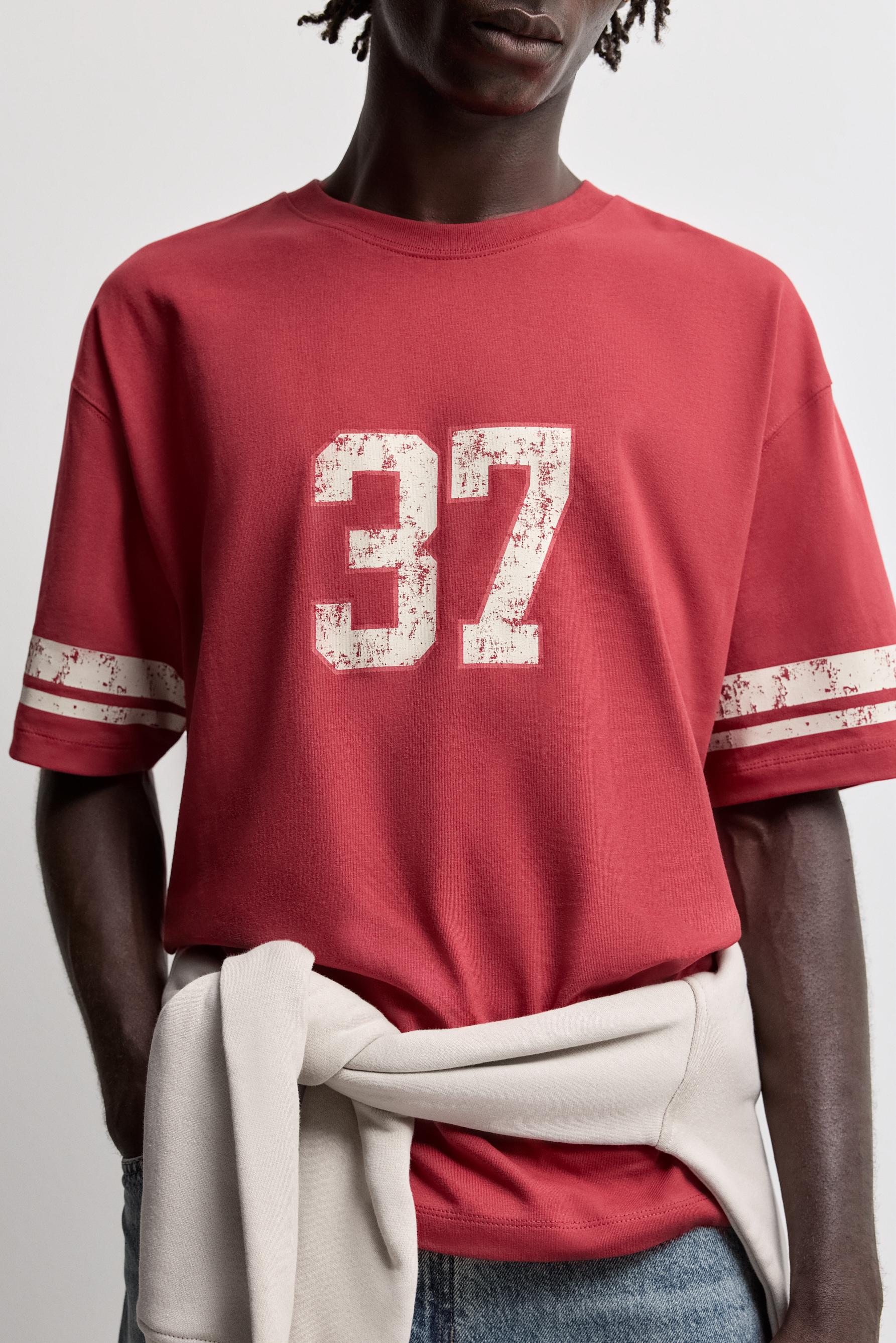 Oversize printed T-shirt — RED