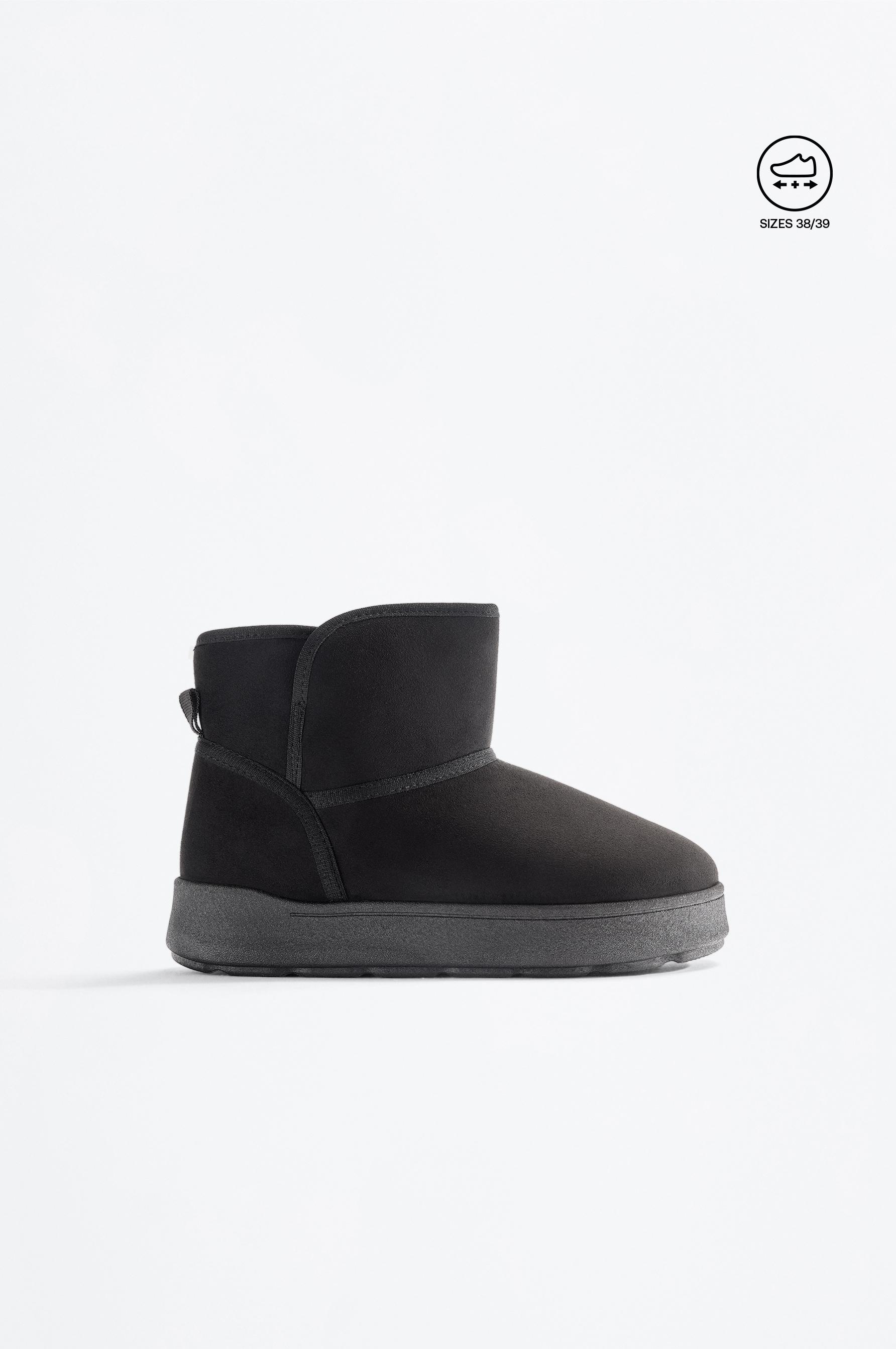 Lined ankle boot — BLACK