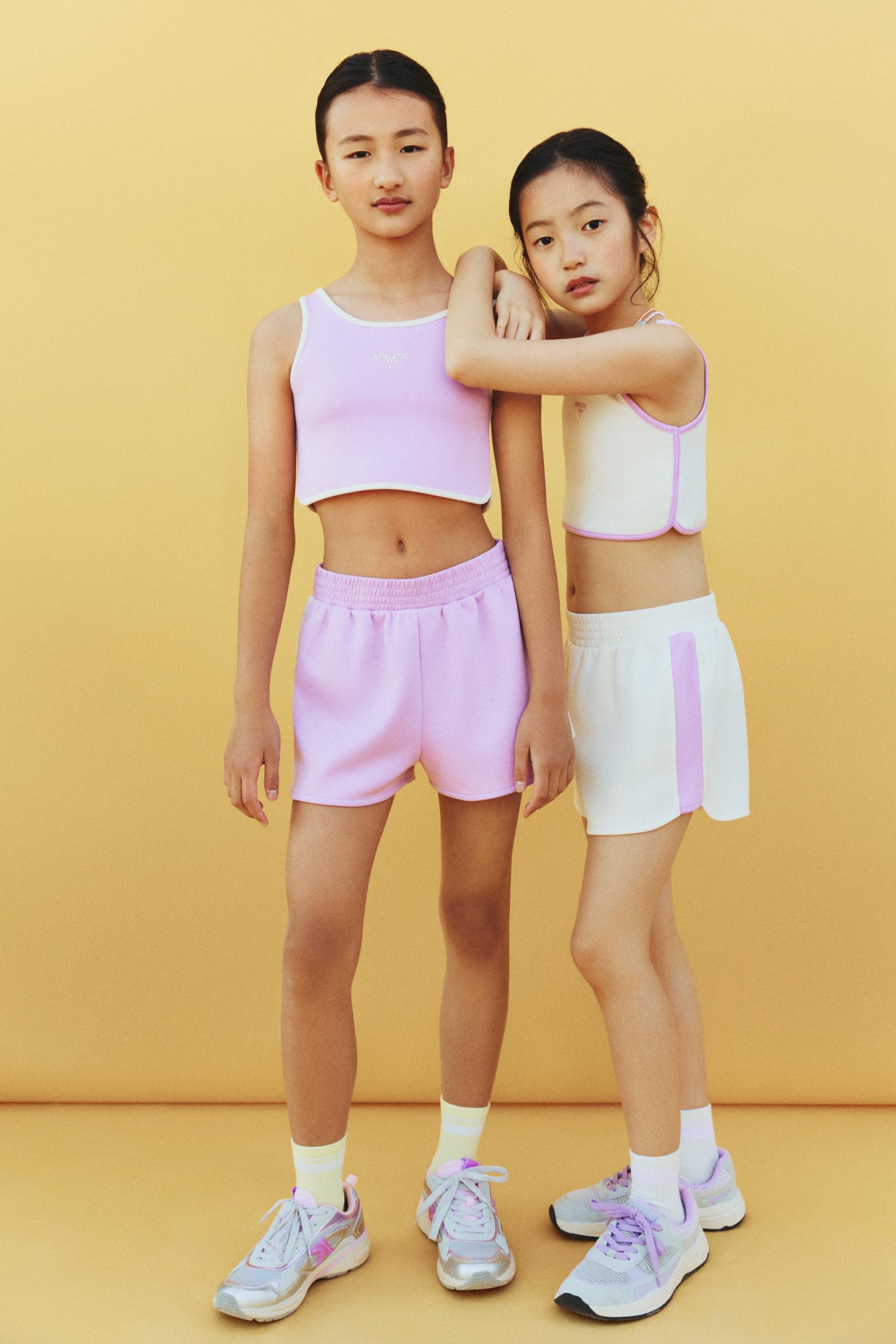 Flowy plush sports shorts — MAUVE