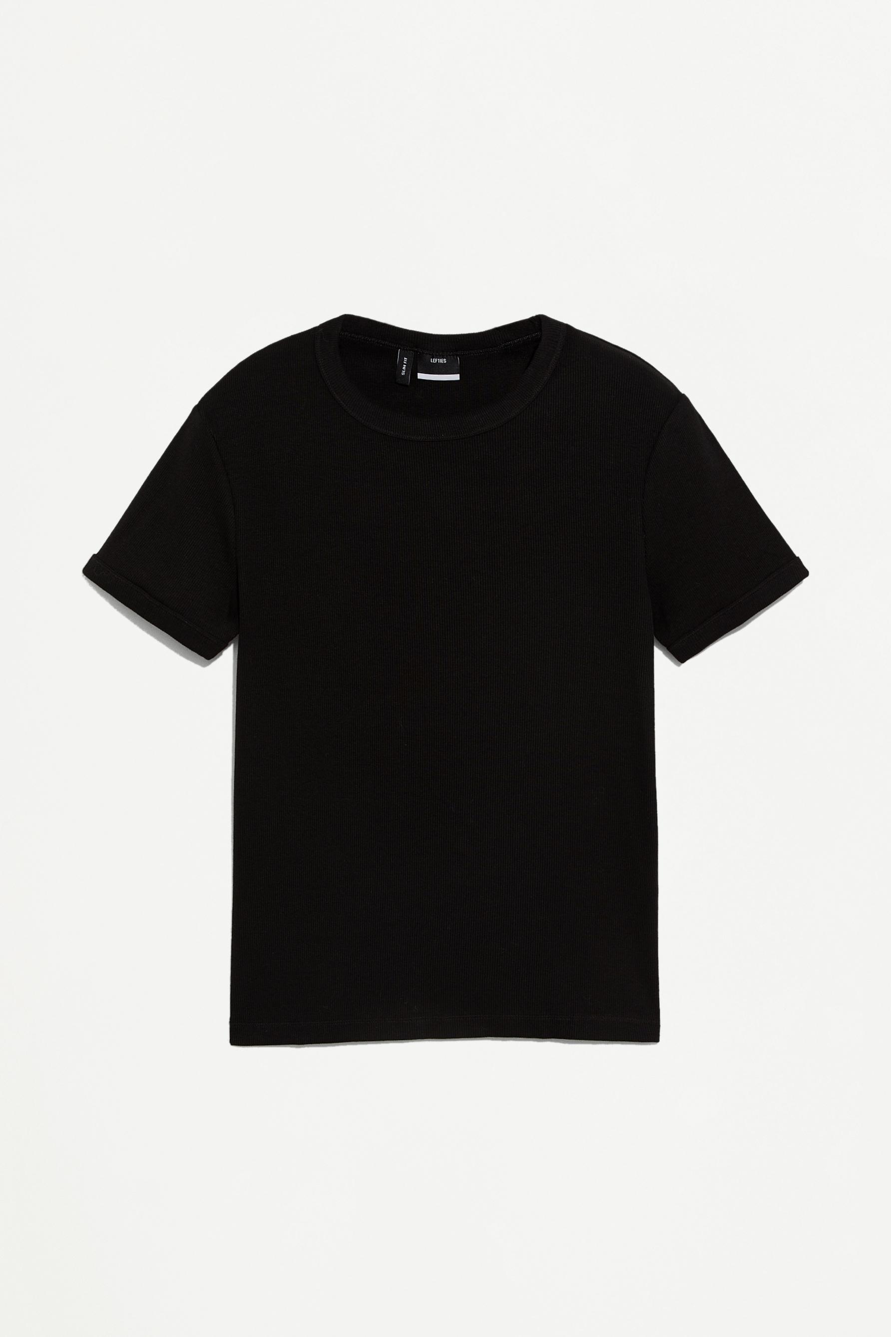 Rib T-shirt — BLACK