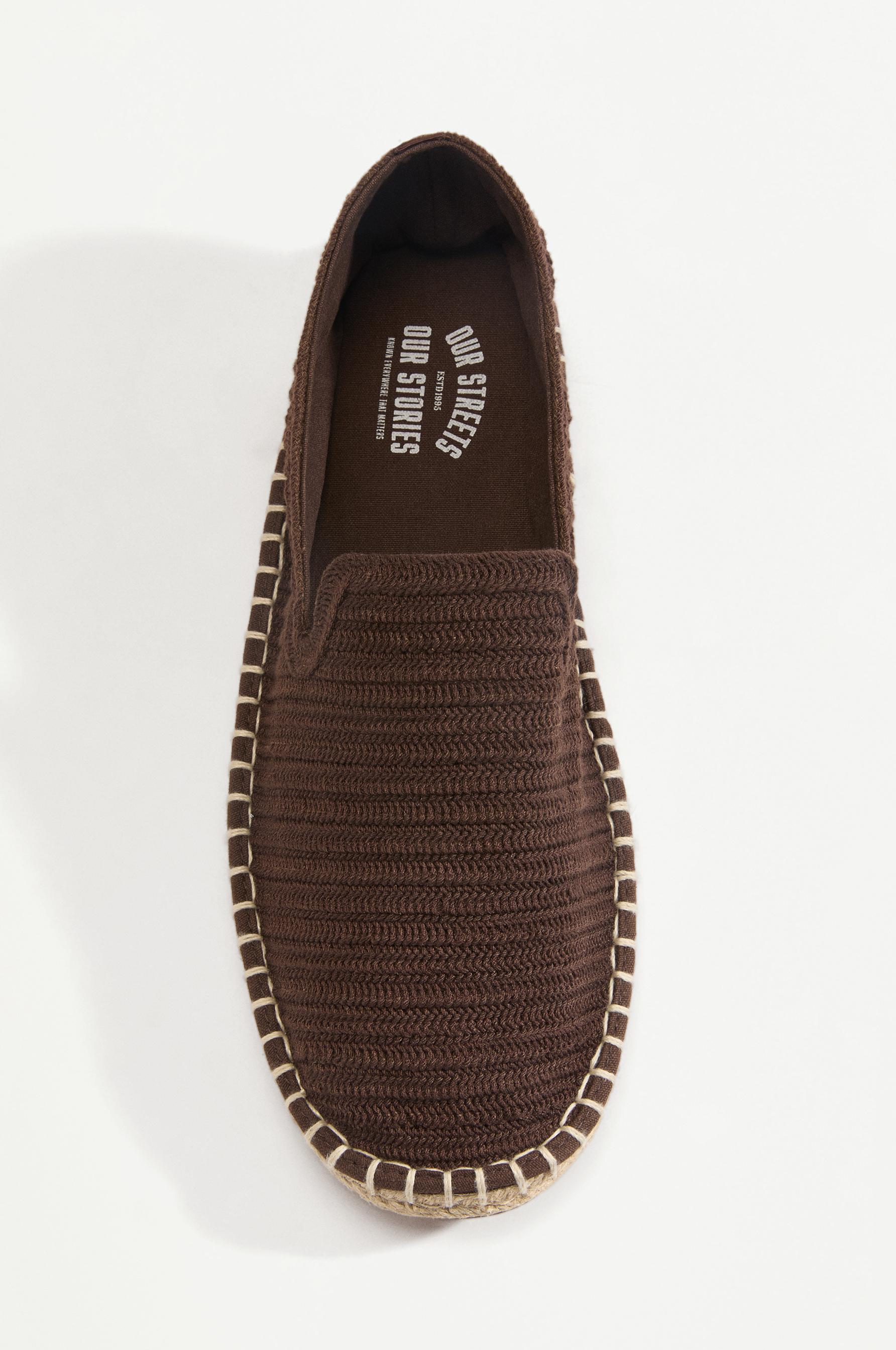 Crochet jute effect espadrilles — BROWN