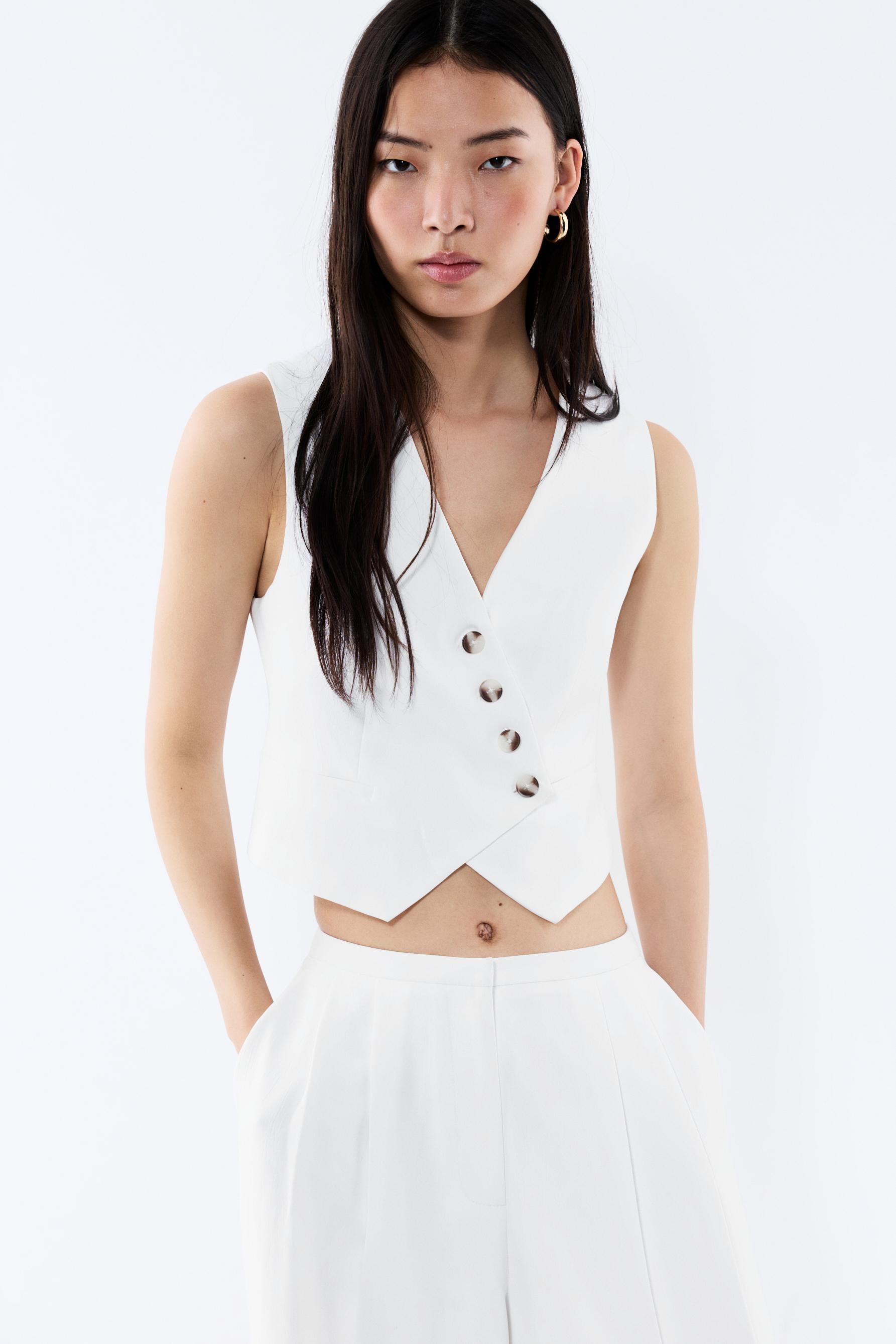 Top botones cruzados