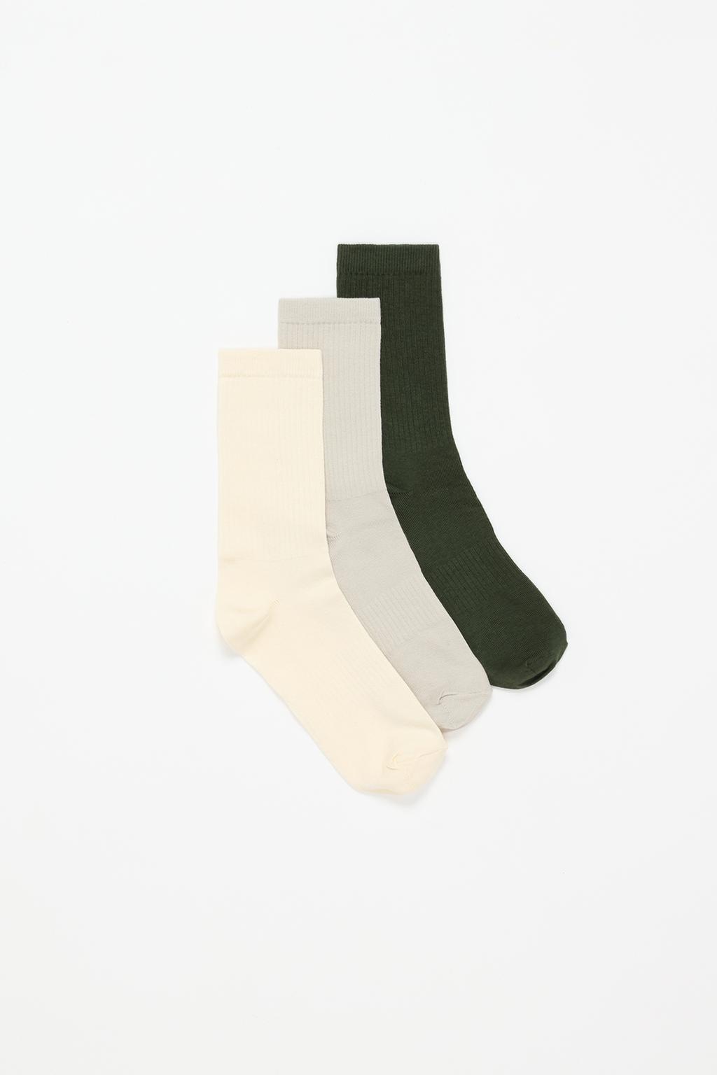 3-pack of ribbed socks with slogan