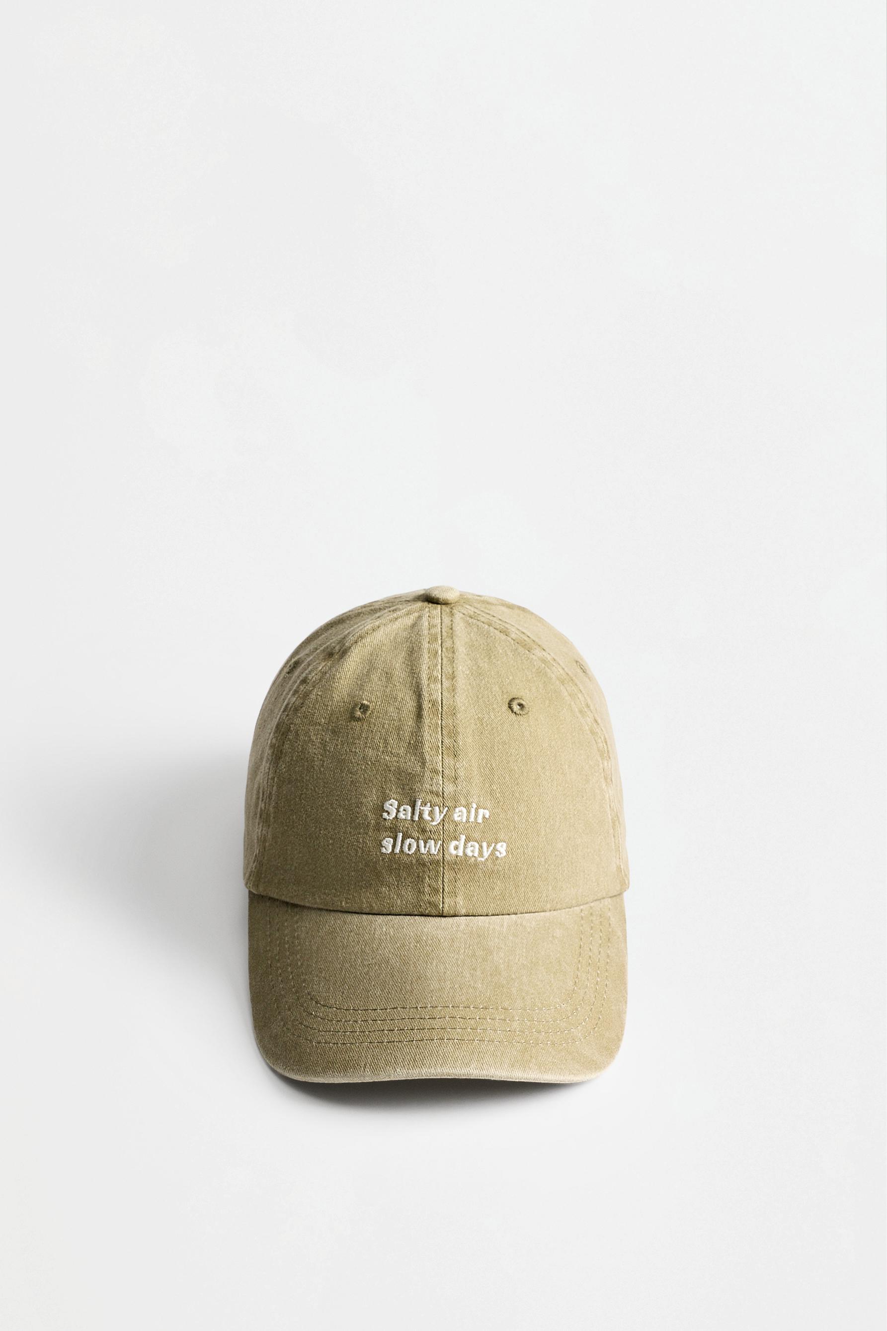 Faded-effect embroidered cap — MEDIUM GREEN